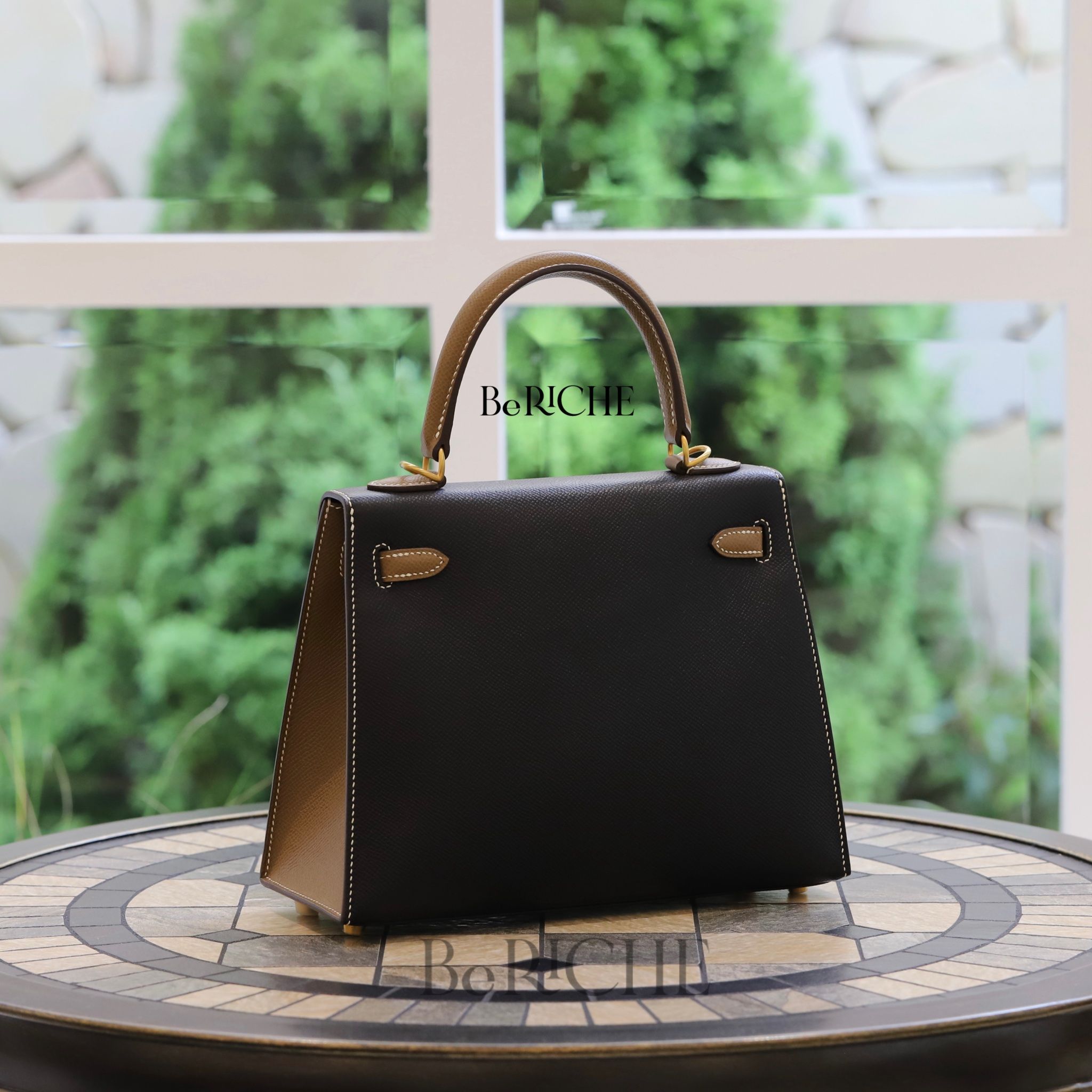 Kelly Hss K25 Epsom Bicolor (Noir Black/Etoupe)