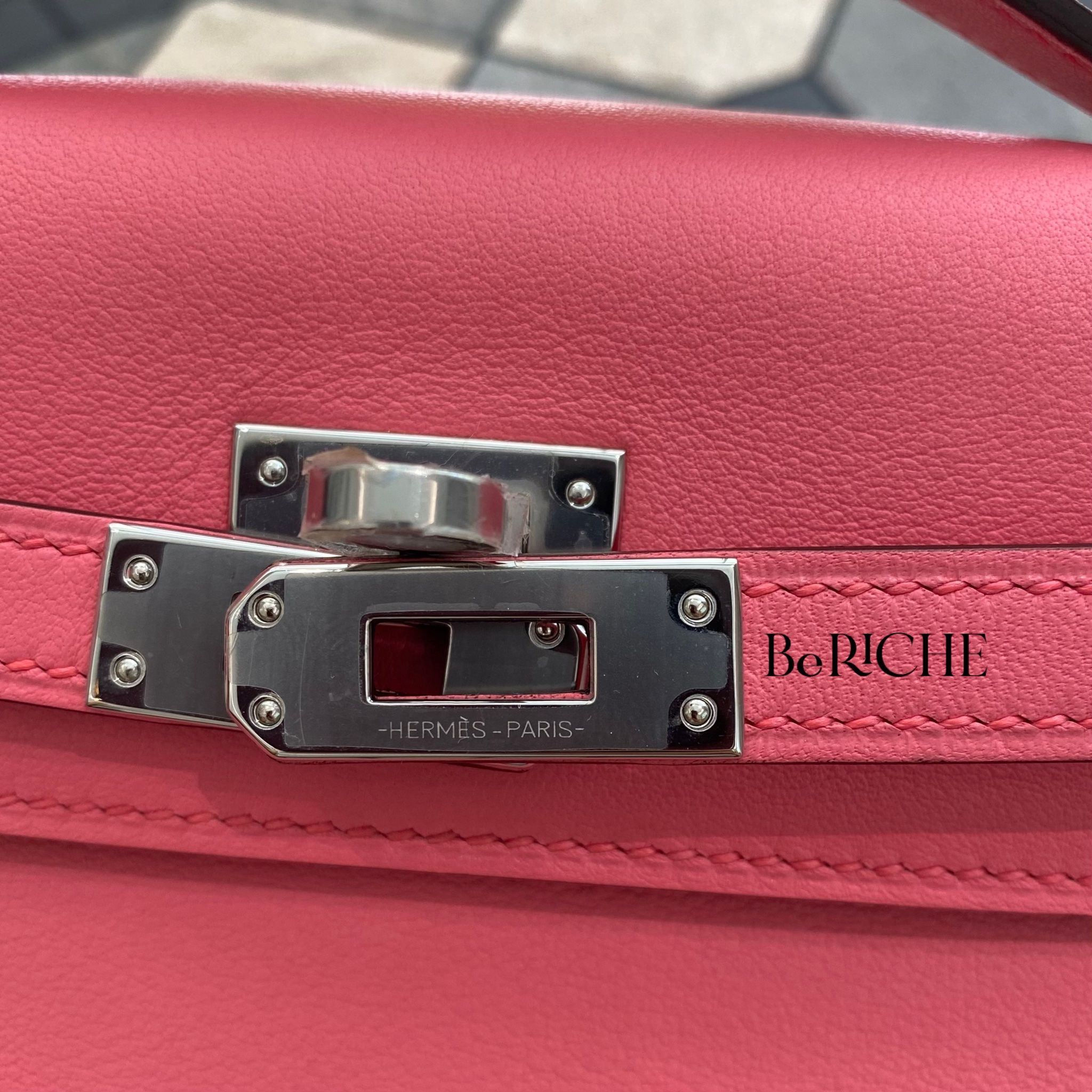 Kelly Pochette KP22 Swift Leather Rose Azalea PHW