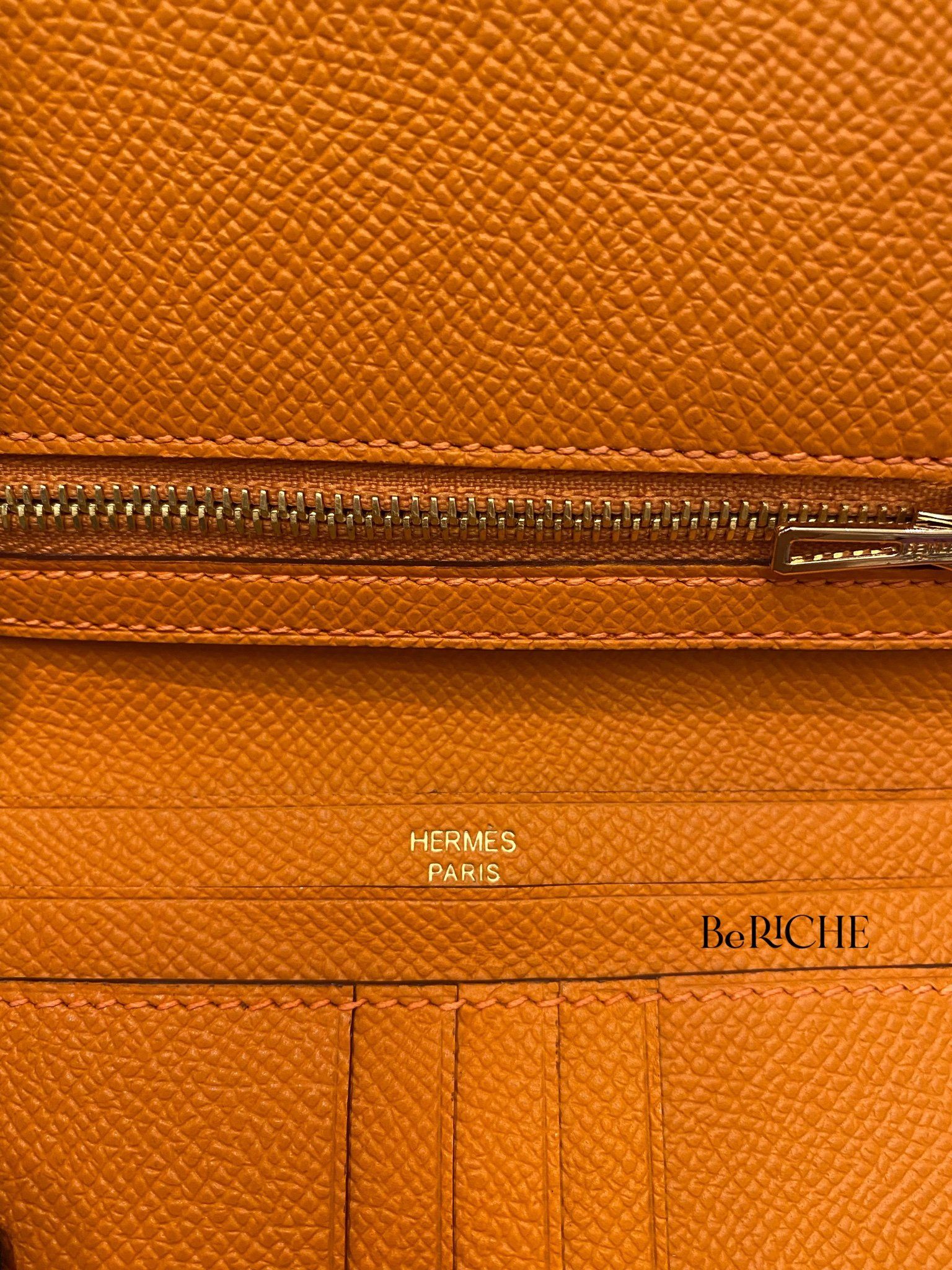 Hermes Wallet Bearn Compact Orange GHW