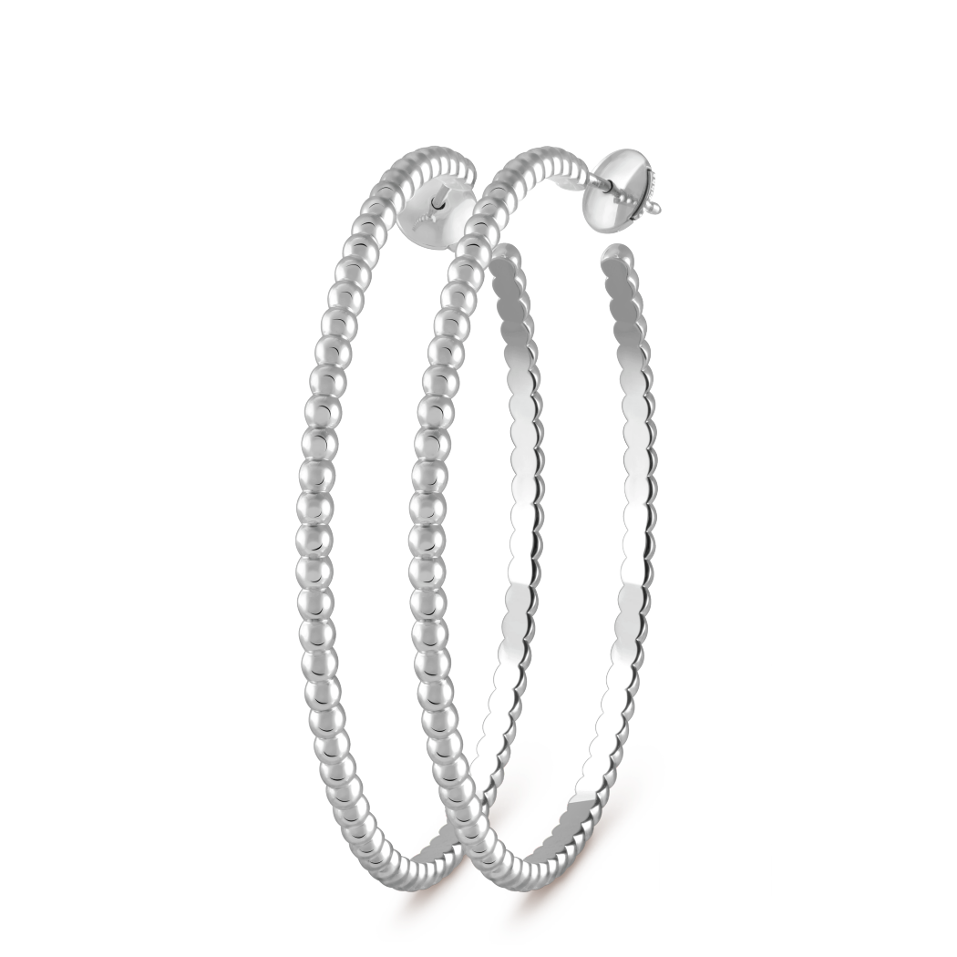 VCA Perlée pearls of gold hoop earrings, large model