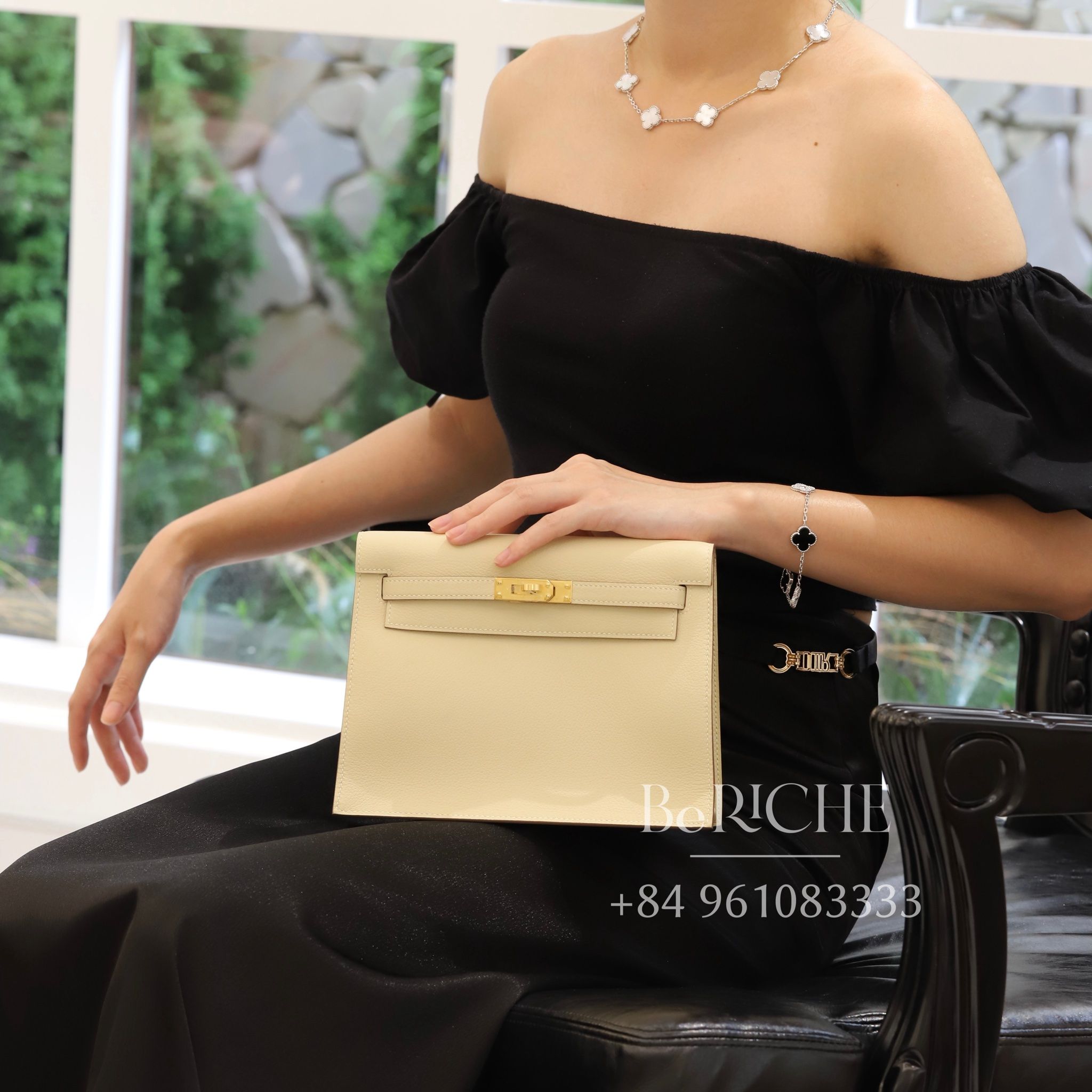 Kelly Danse Bag Evercolor Leather Craie GHW