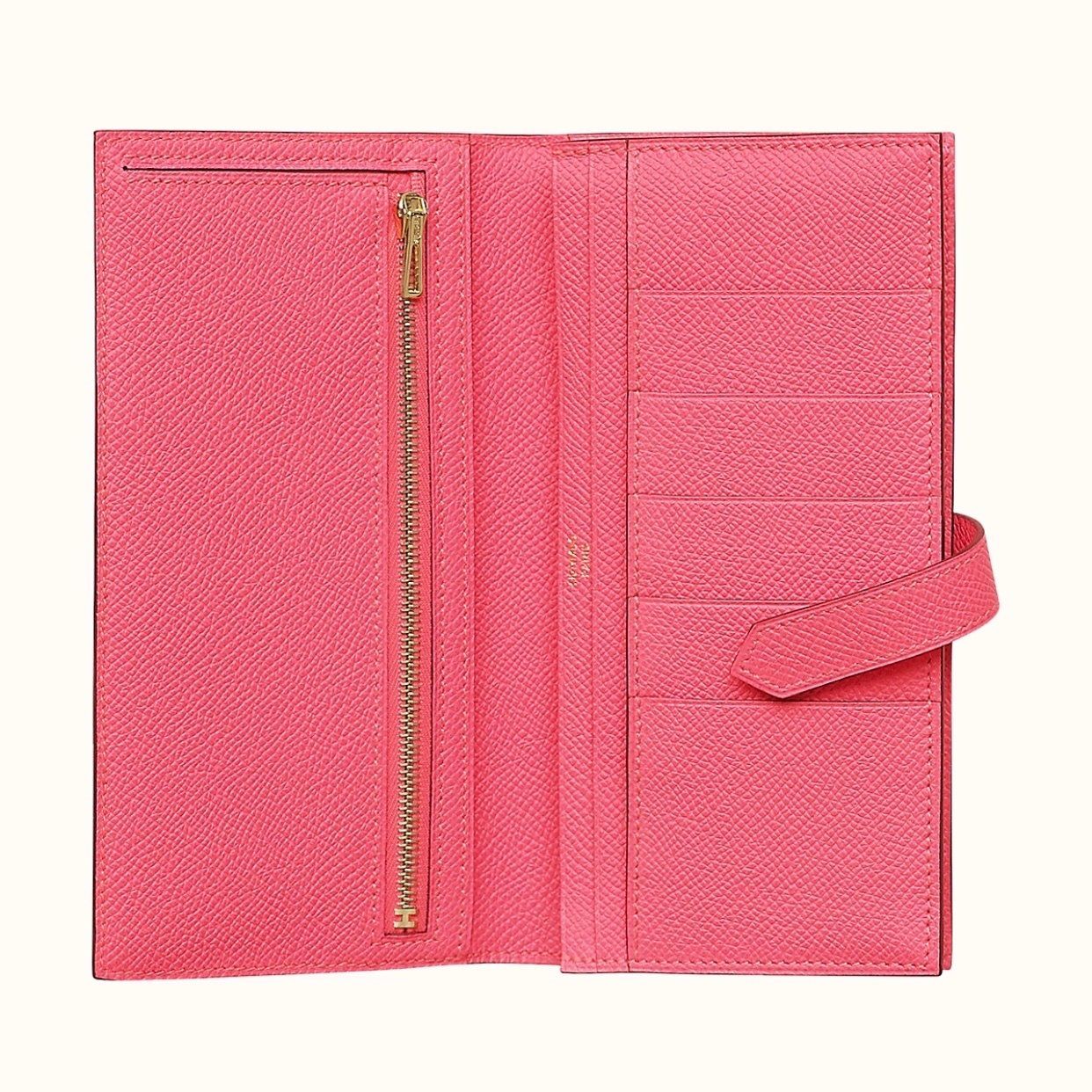 Hermes Bearn Long Wallet Rose GHW