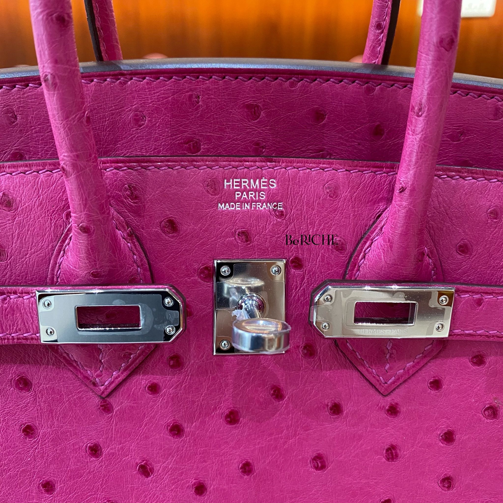 Birkin B25 Otrich Fuchsia PHW