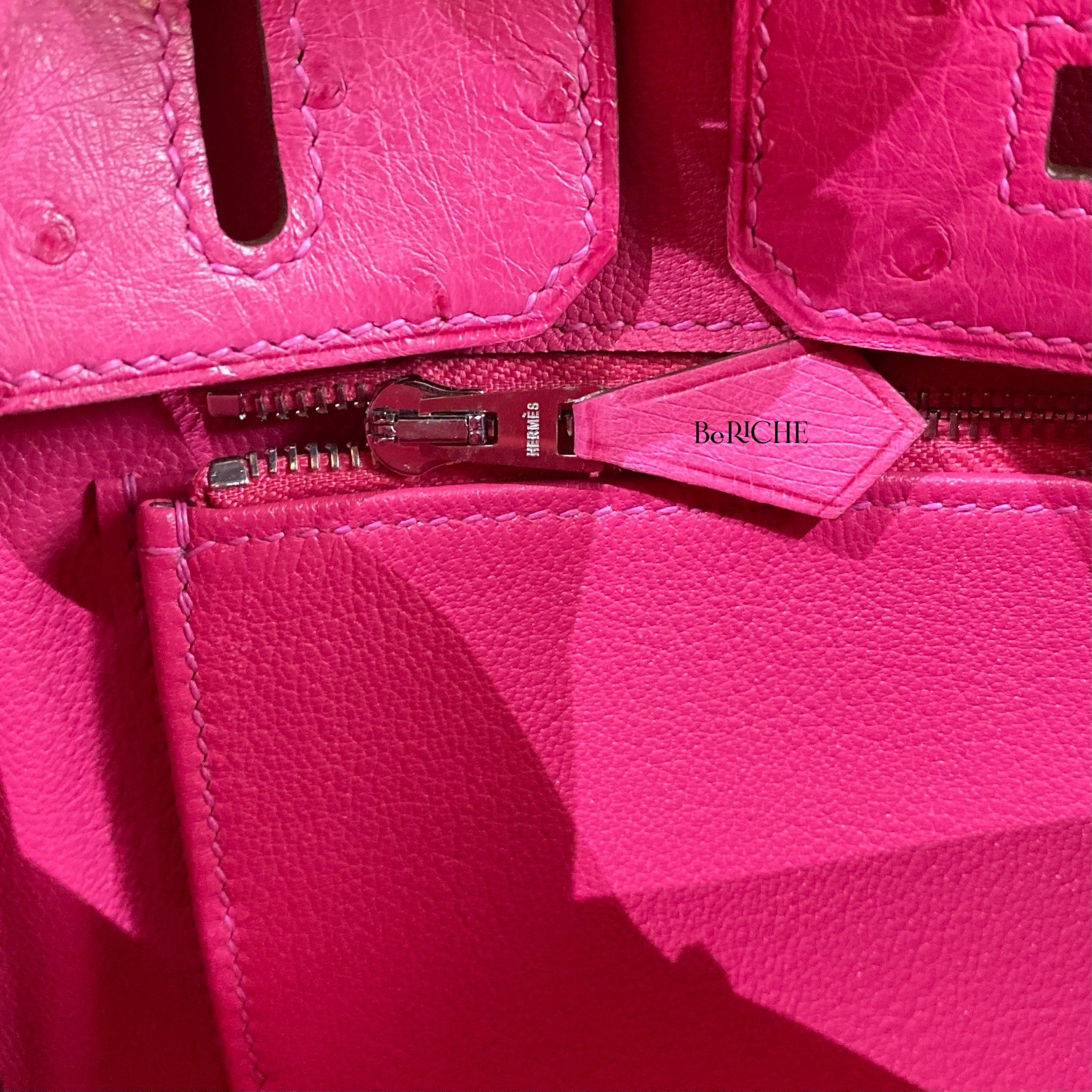 Birkin B25 Otrich Fuchsia PHW