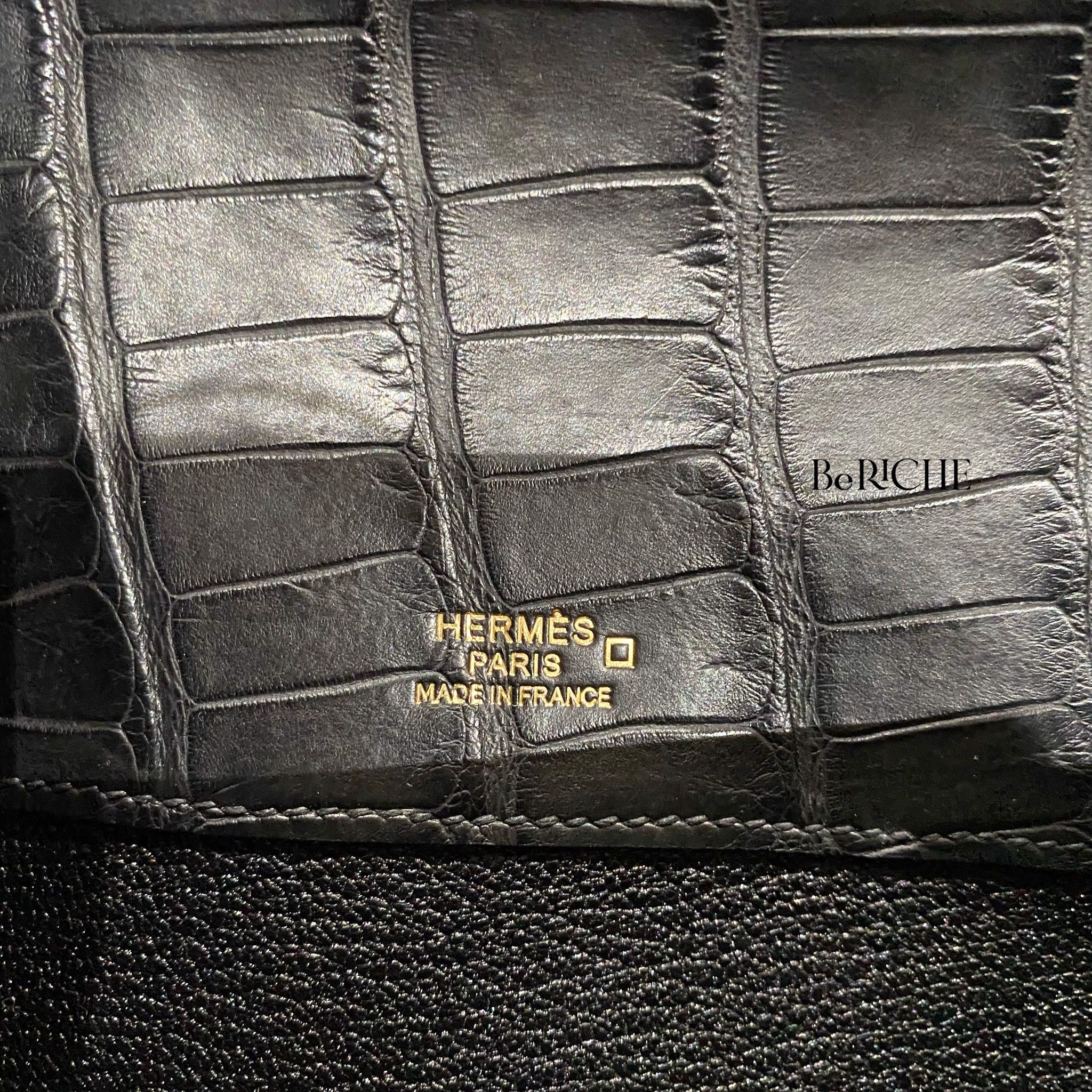 Kelly Cut Crocodile Noir Black GHW