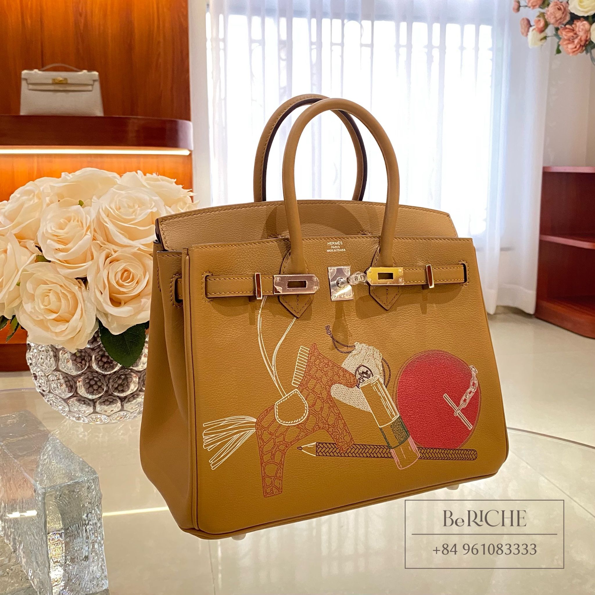 Birkin B25 Biscuit In & Out Limited Edition Swift PHW