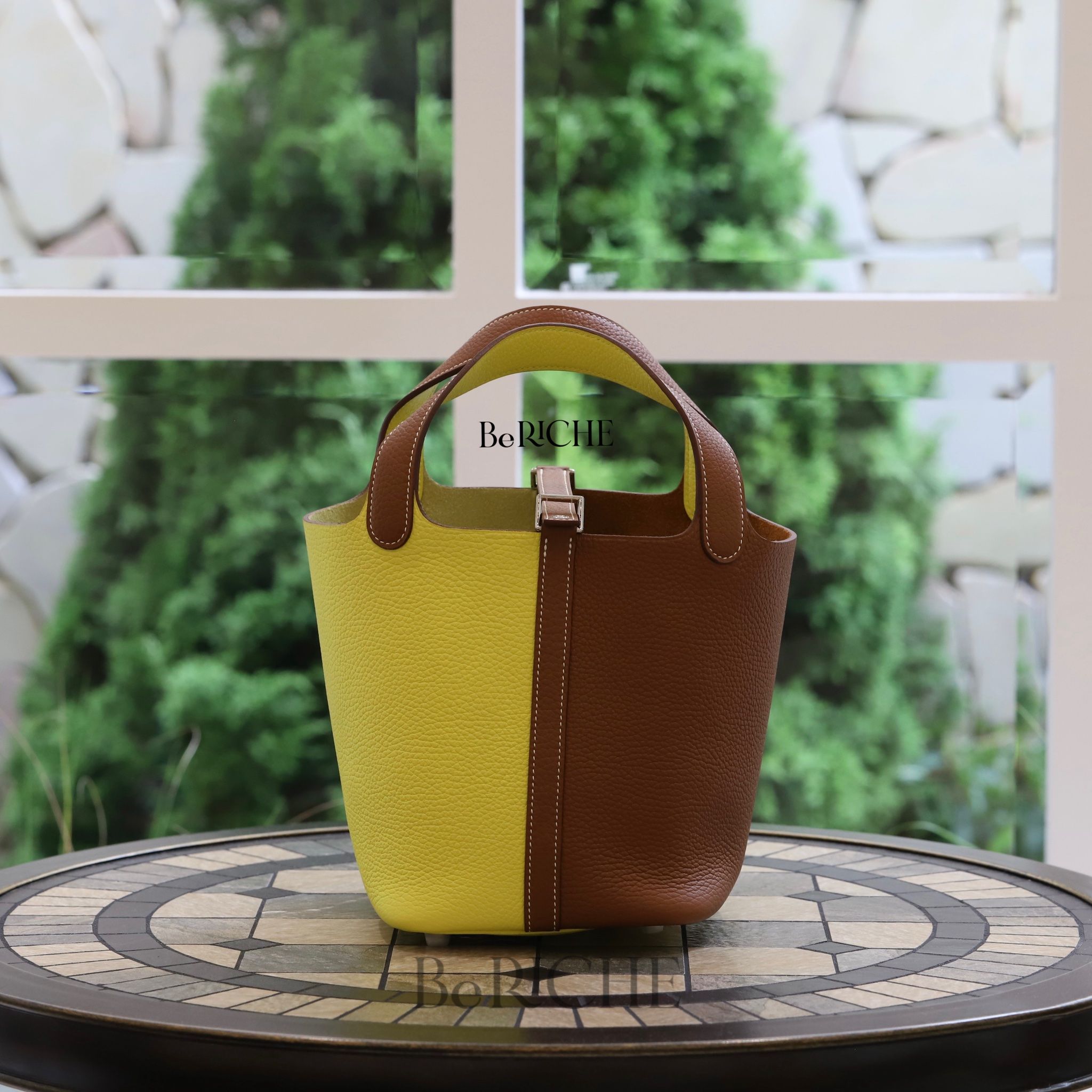 Picotin Hss P18 Clemence Leather Bicolor (Gold/Lime)