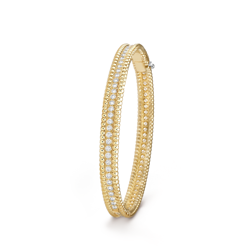 VCA Perlée diamonds bracelet, 1 row, medium model