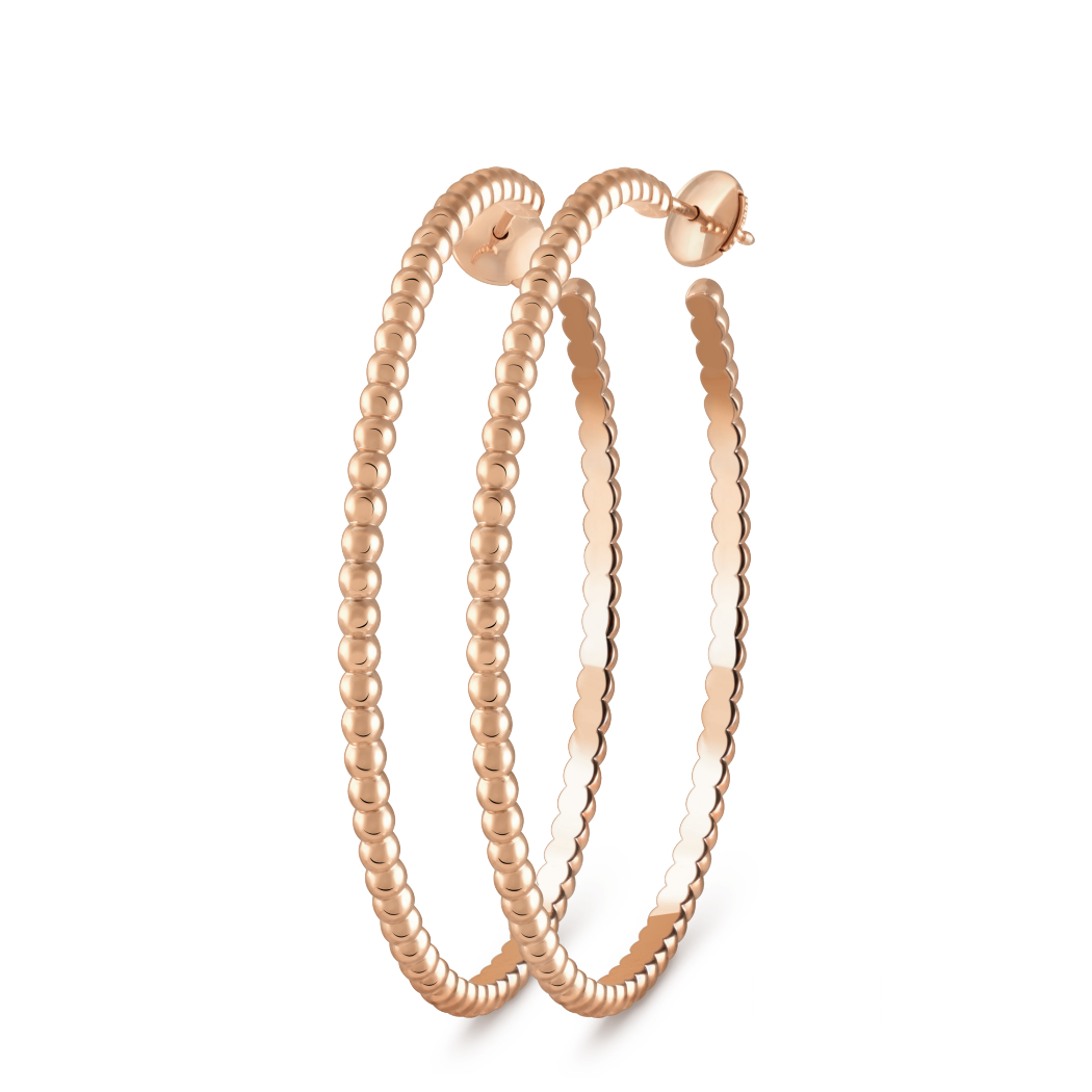 VCA Perlée pearls of gold hoop earrings, large model
