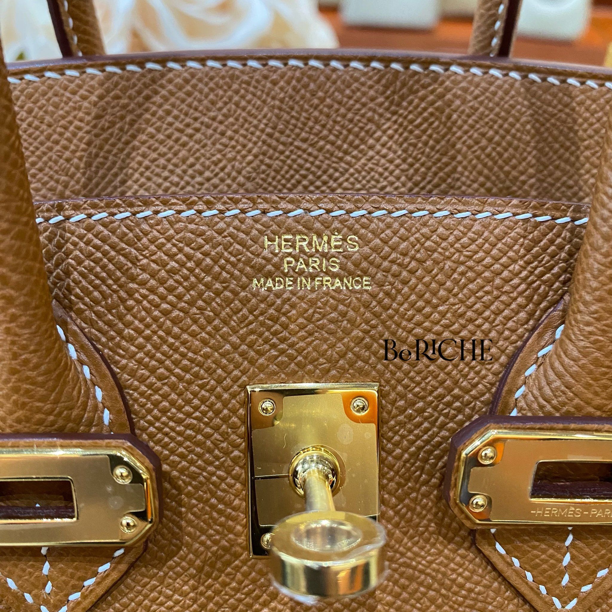 Birkin B25 Sellier Epsom Gold GHW