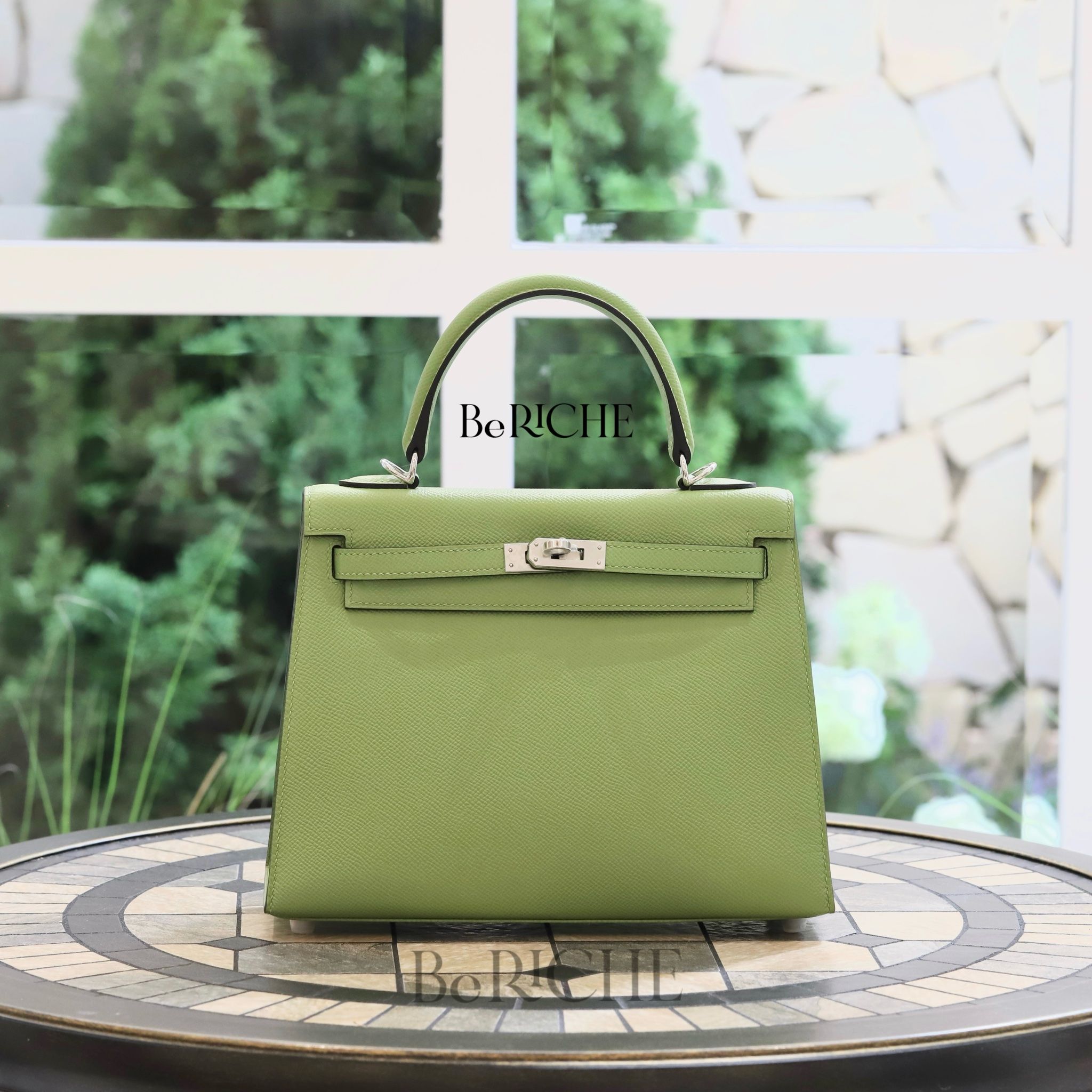 Kelly K25 Epsom Vert Criquet PHW
