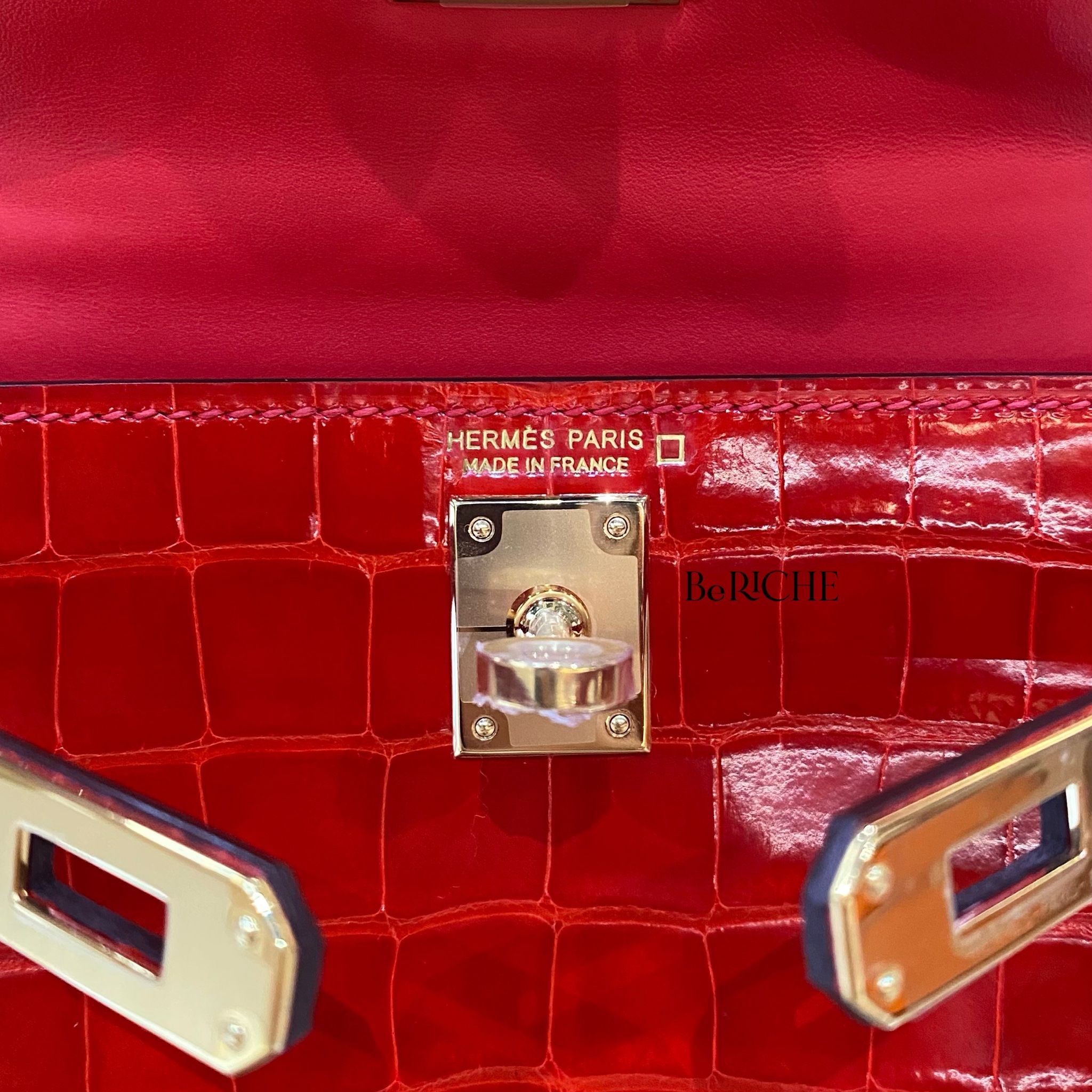 Kelly mini K20 Alligator Crocodile Rouge De Coeur GHW