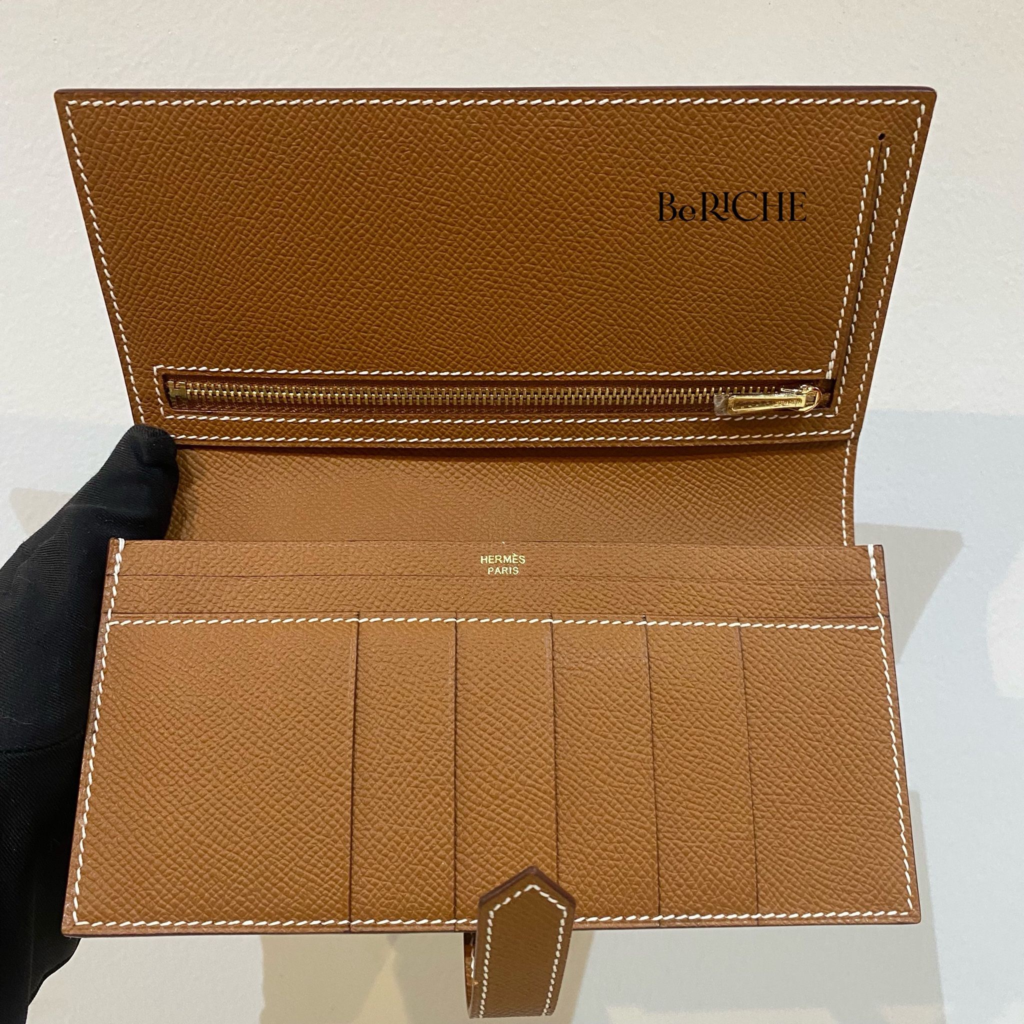 Hermes Bearn Long Wallet Gold GHW