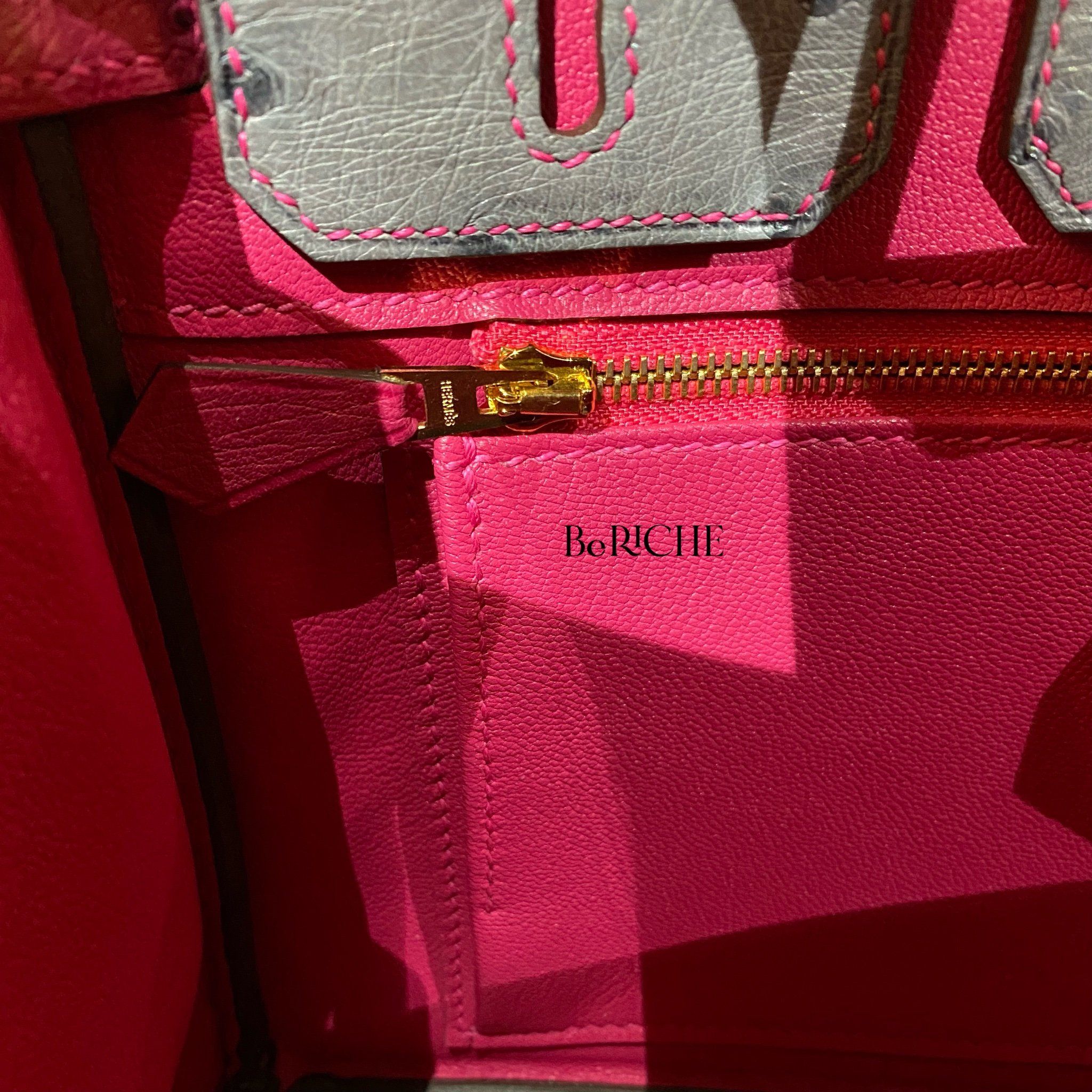 Birkin B25 Ostrich Bicolor HSS