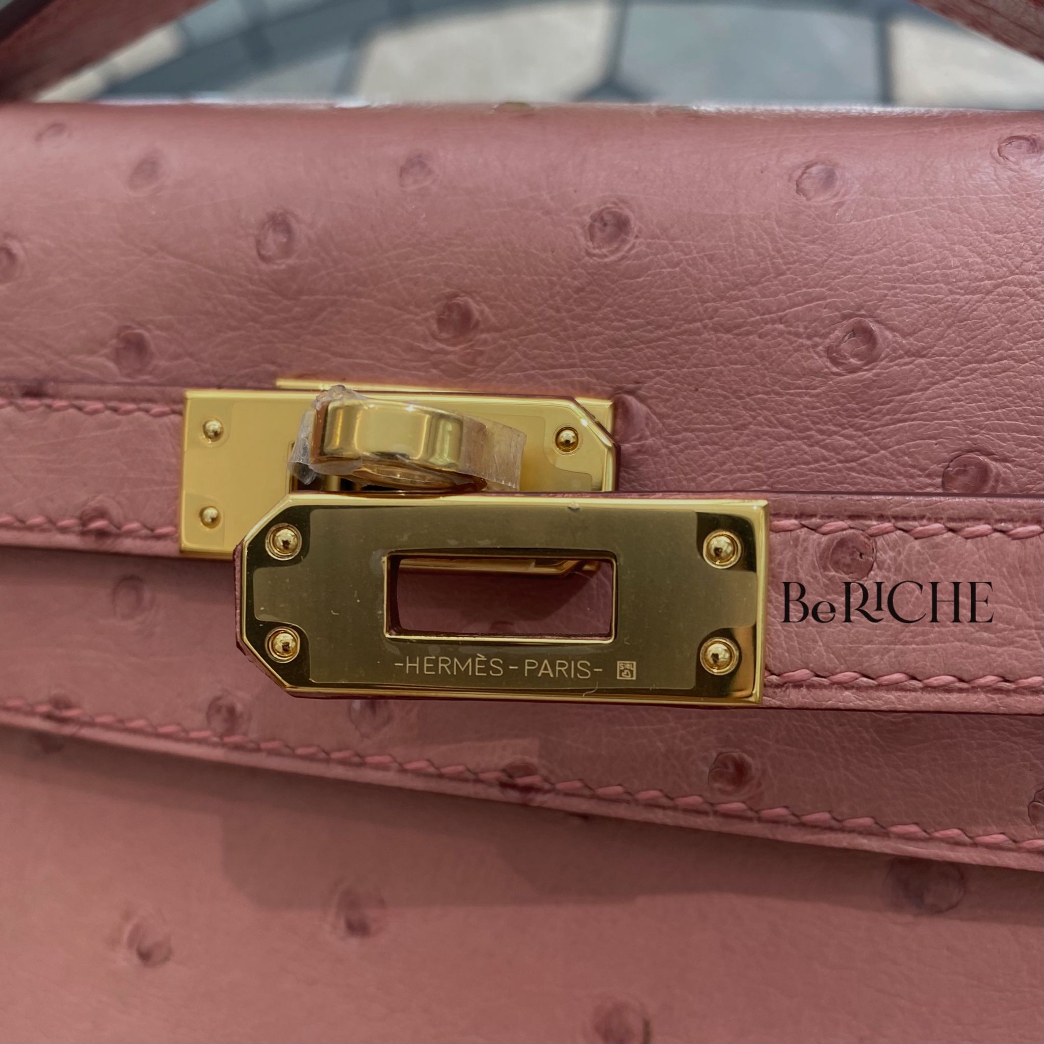 Kelly Pochette KP22 Ostrich Terre Cuite