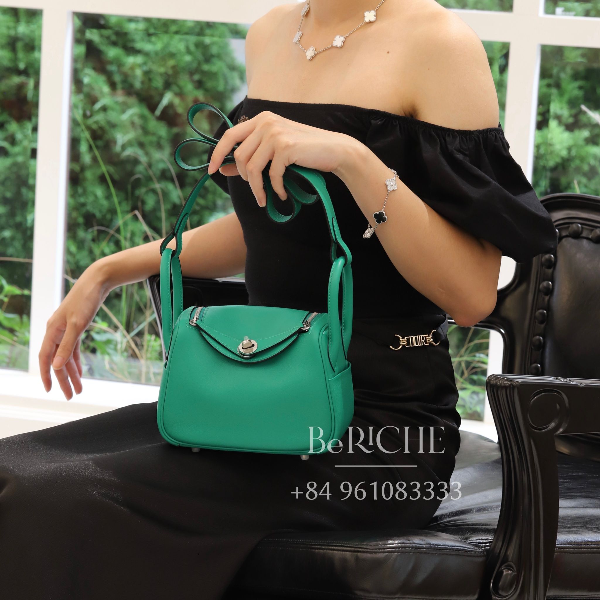 Mini Lindy 20 Swift Leather Menthe GHW