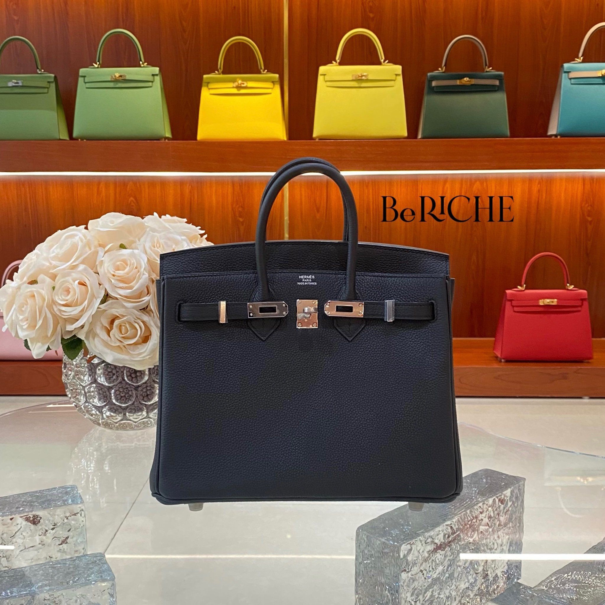 Birkin B25 Togo Noir Black PHW