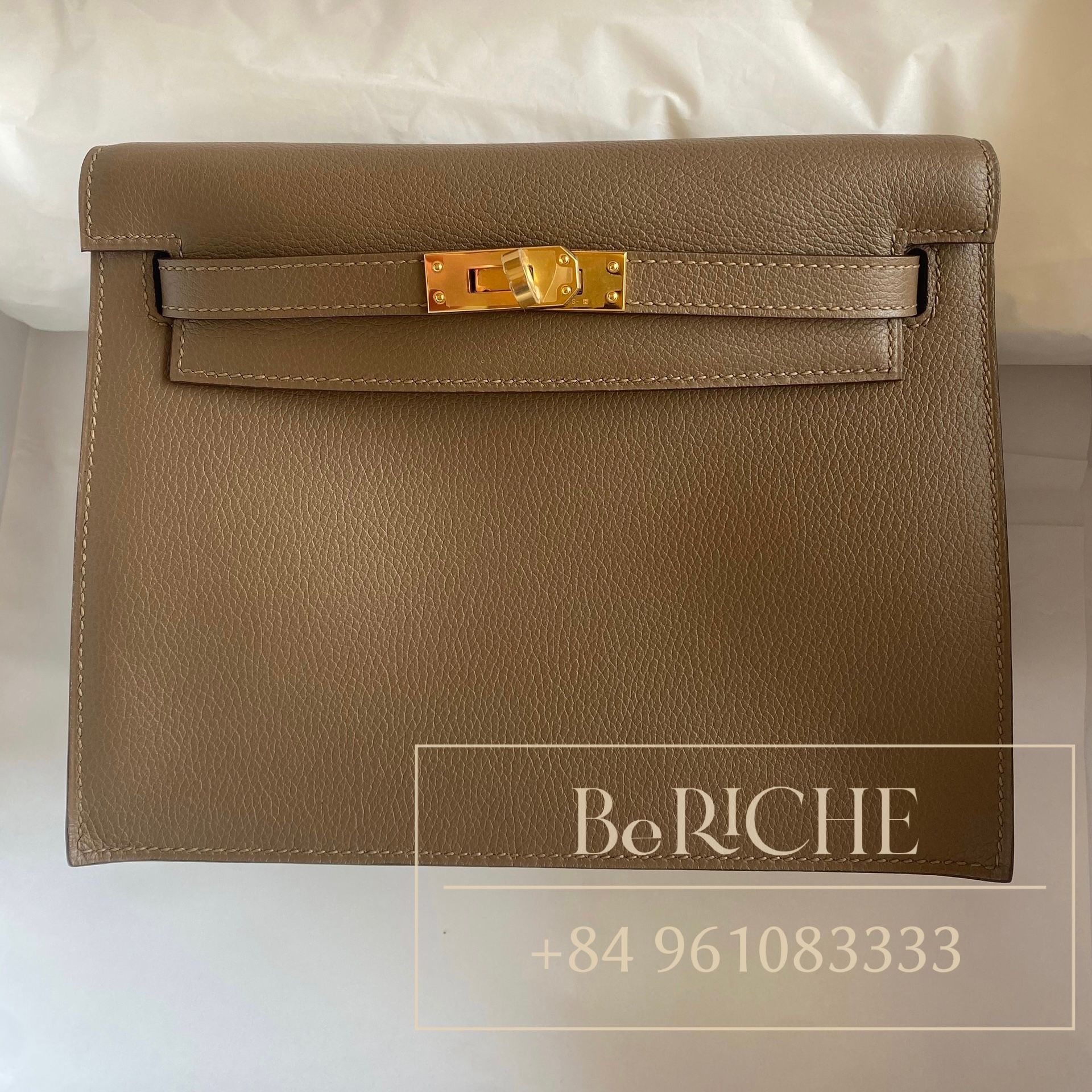 Kelly Danse Bag Evercolor Leather Beige De Weimar GHW
