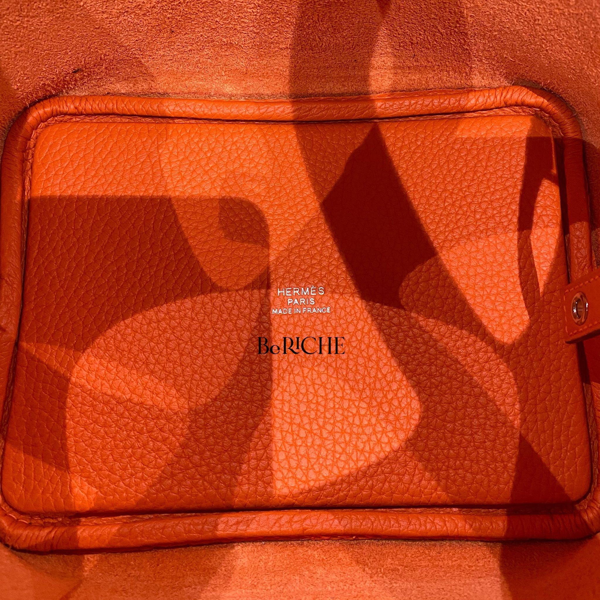 Picotin P18 Clemence Leather Feu Orange PHW