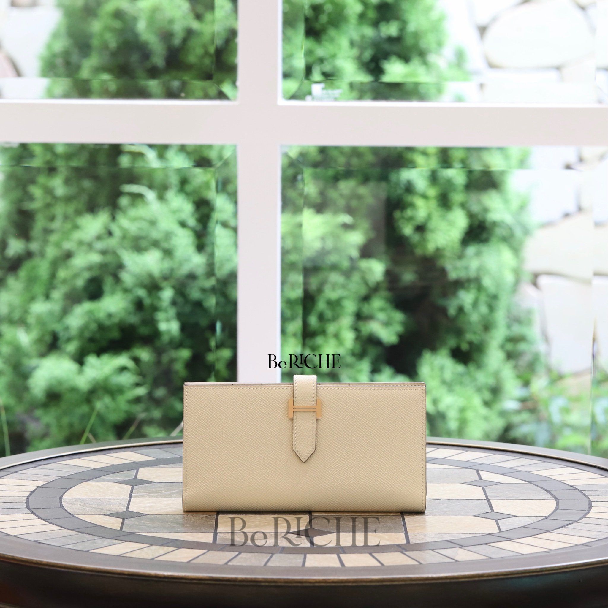 Hermes Bearn Long Wallet Craie RGHW