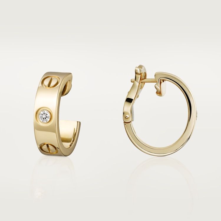 Cartier love earrings, diamond