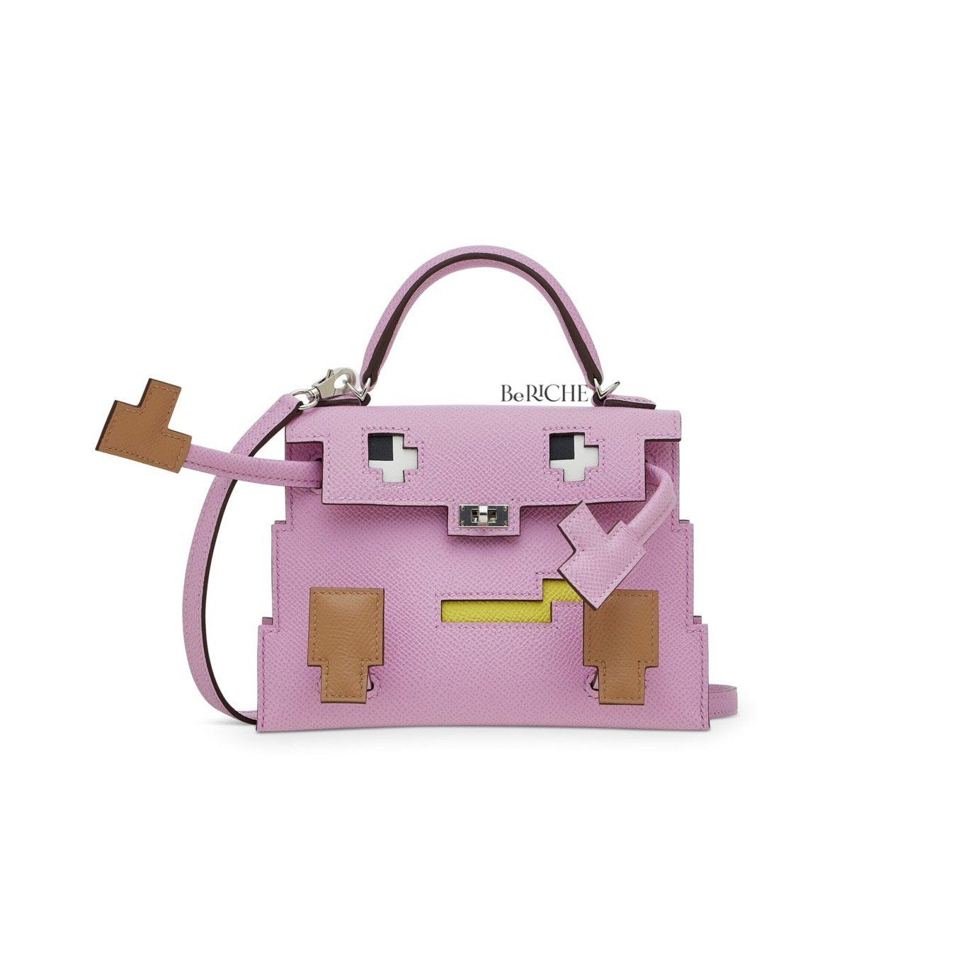 Kelly Dole Picto Mauve sylvestre/Chai/Lime/Nata Epsom leather PHW