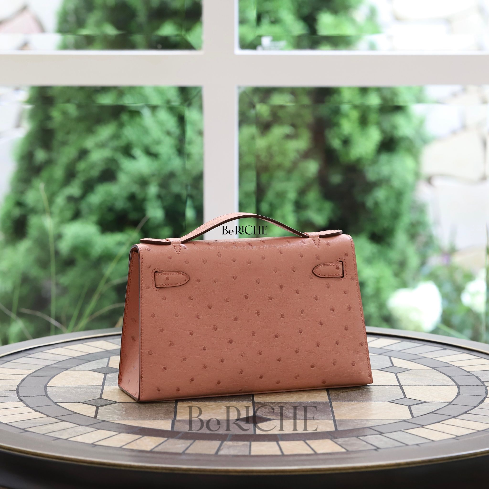 Kelly Pochette KP22 Ostrich Terre Cuite