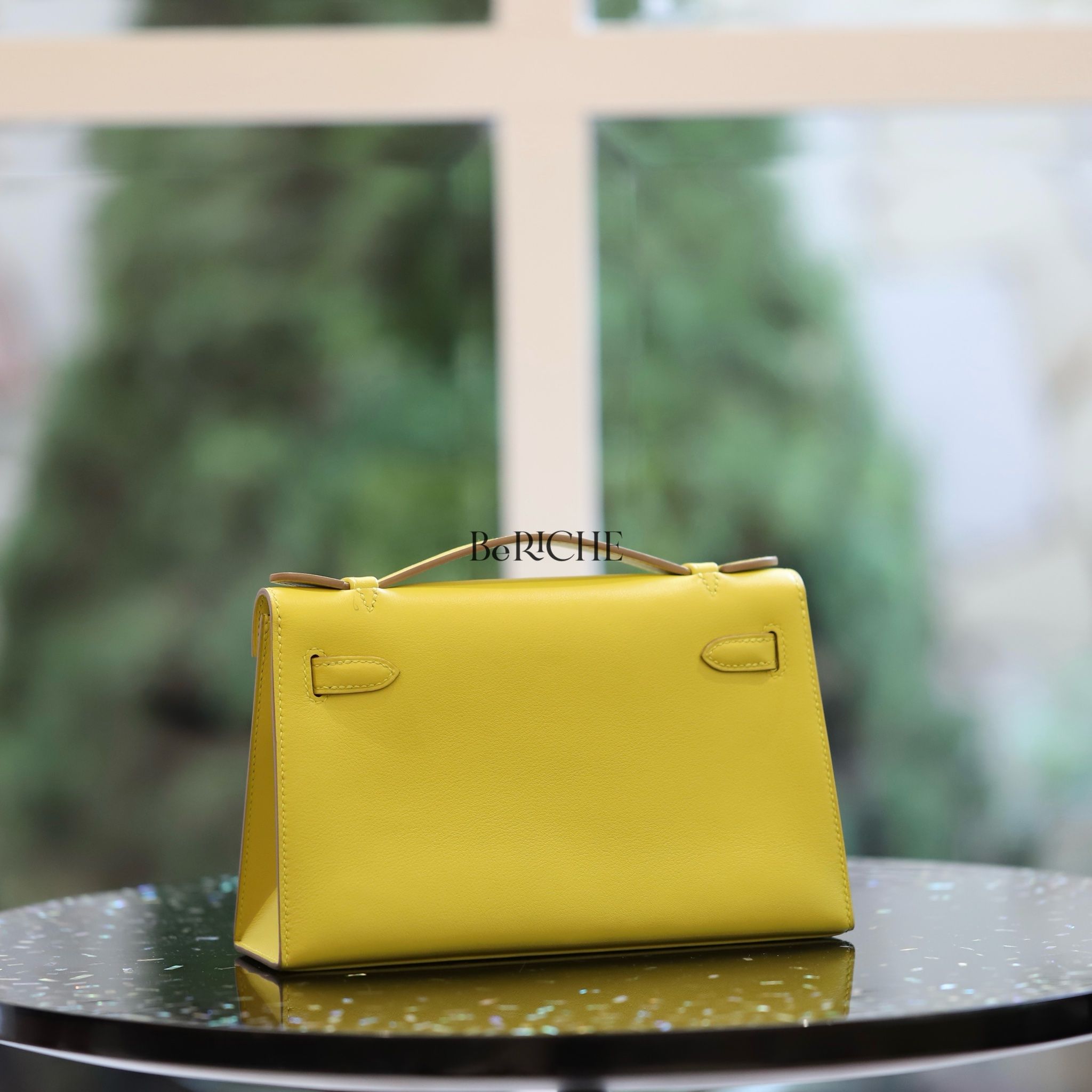 Kelly Pochette KP22 Swift Leather Lime GHW