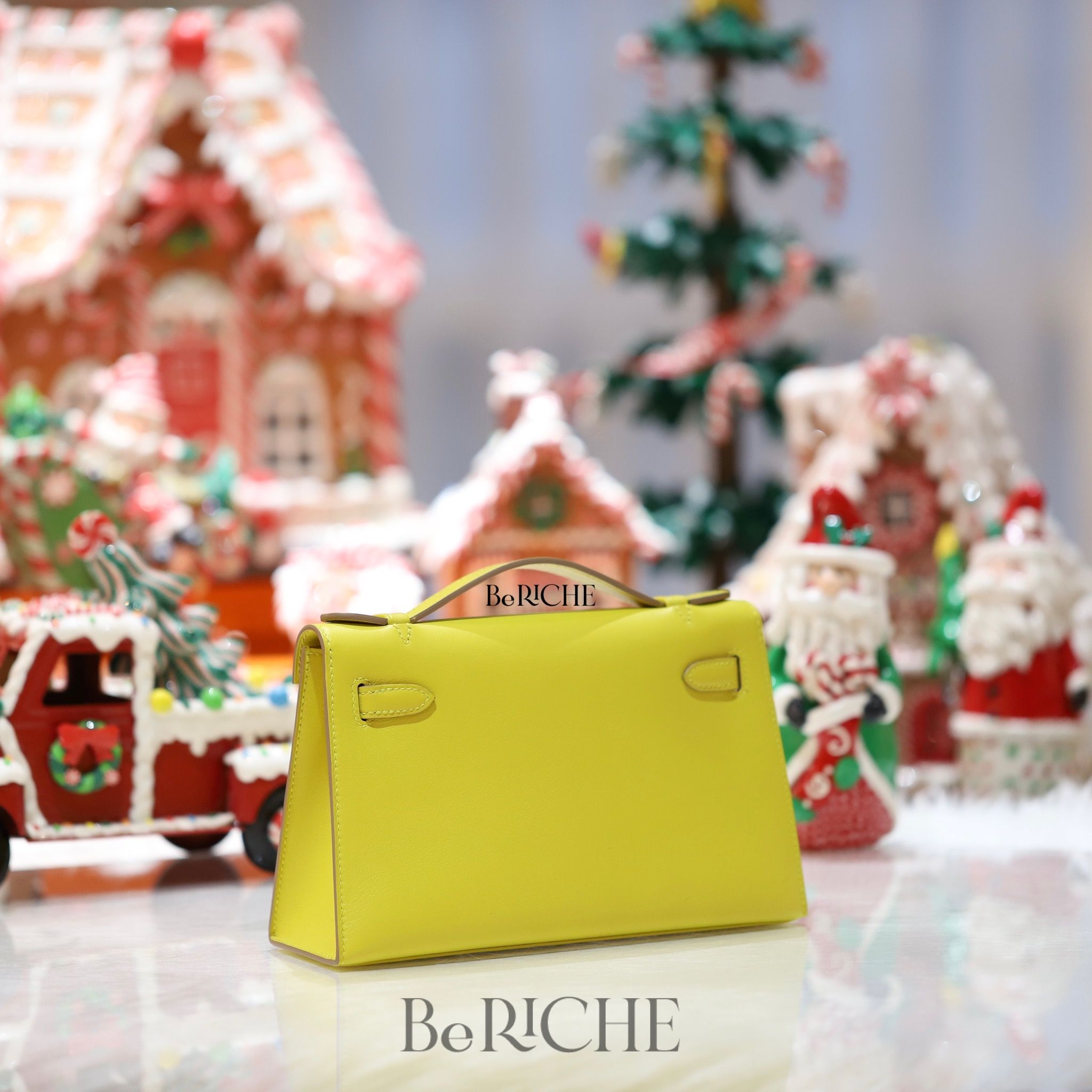 Kelly Pochette KP22 Swift Leather Lime GHW