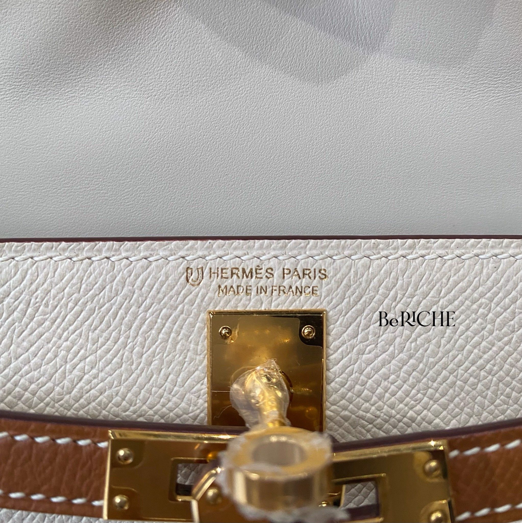 Kelly Mini K20 Epsom Bicolor (Craie/Gold)