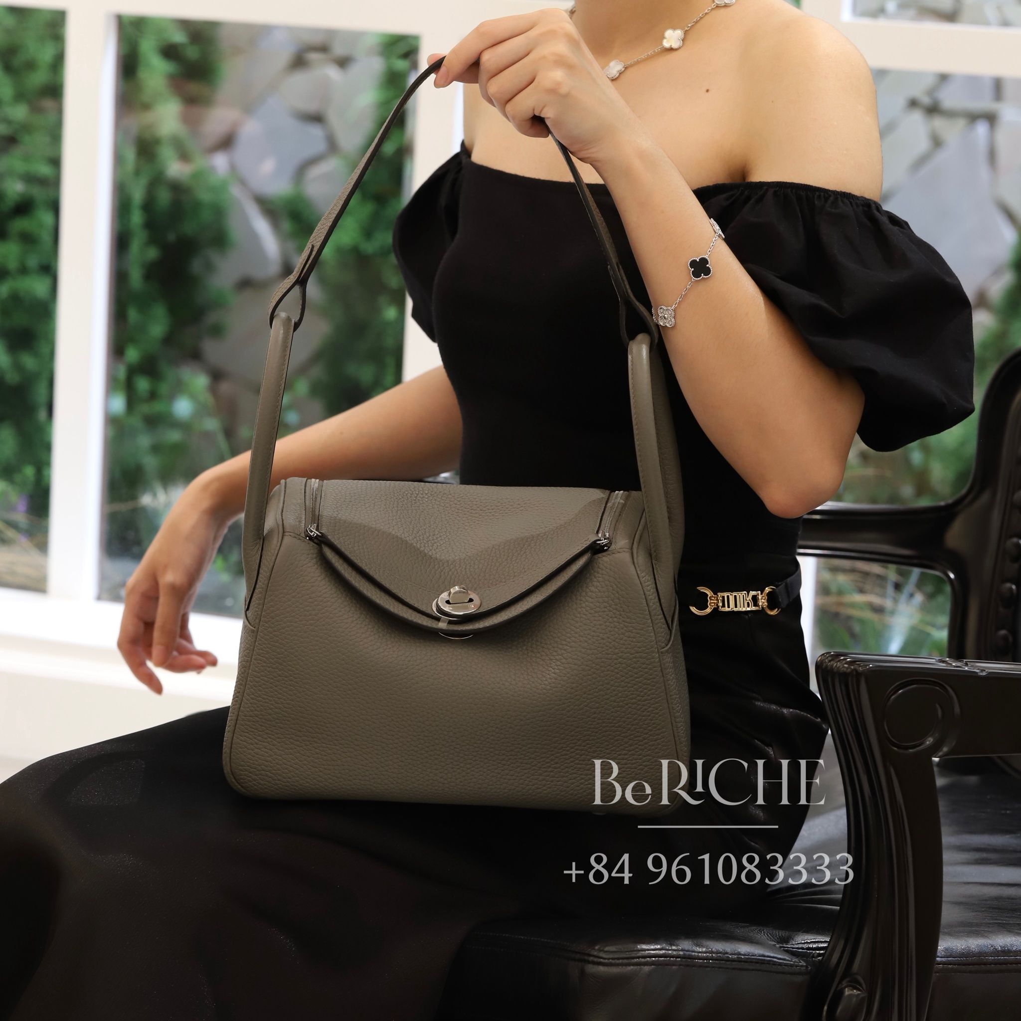 Lindy 26 Clemence Leather Gris Meyer PHW
