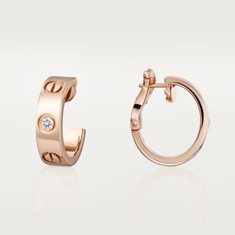 Cartier love earrings, diamond