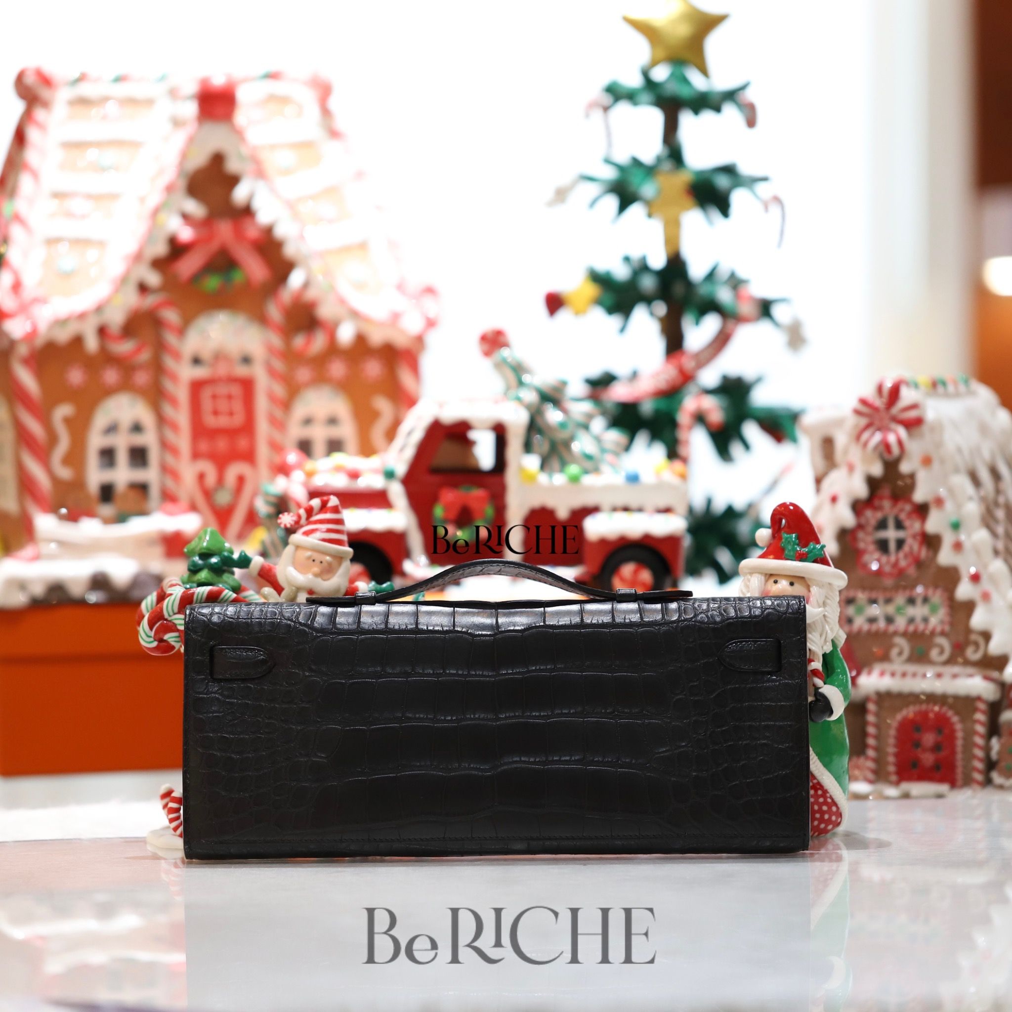 Kelly Cut Crocodile Noir Black GHW