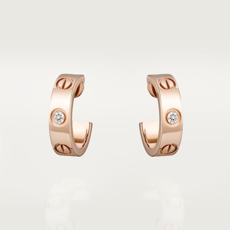 Cartier love earrings, diamond