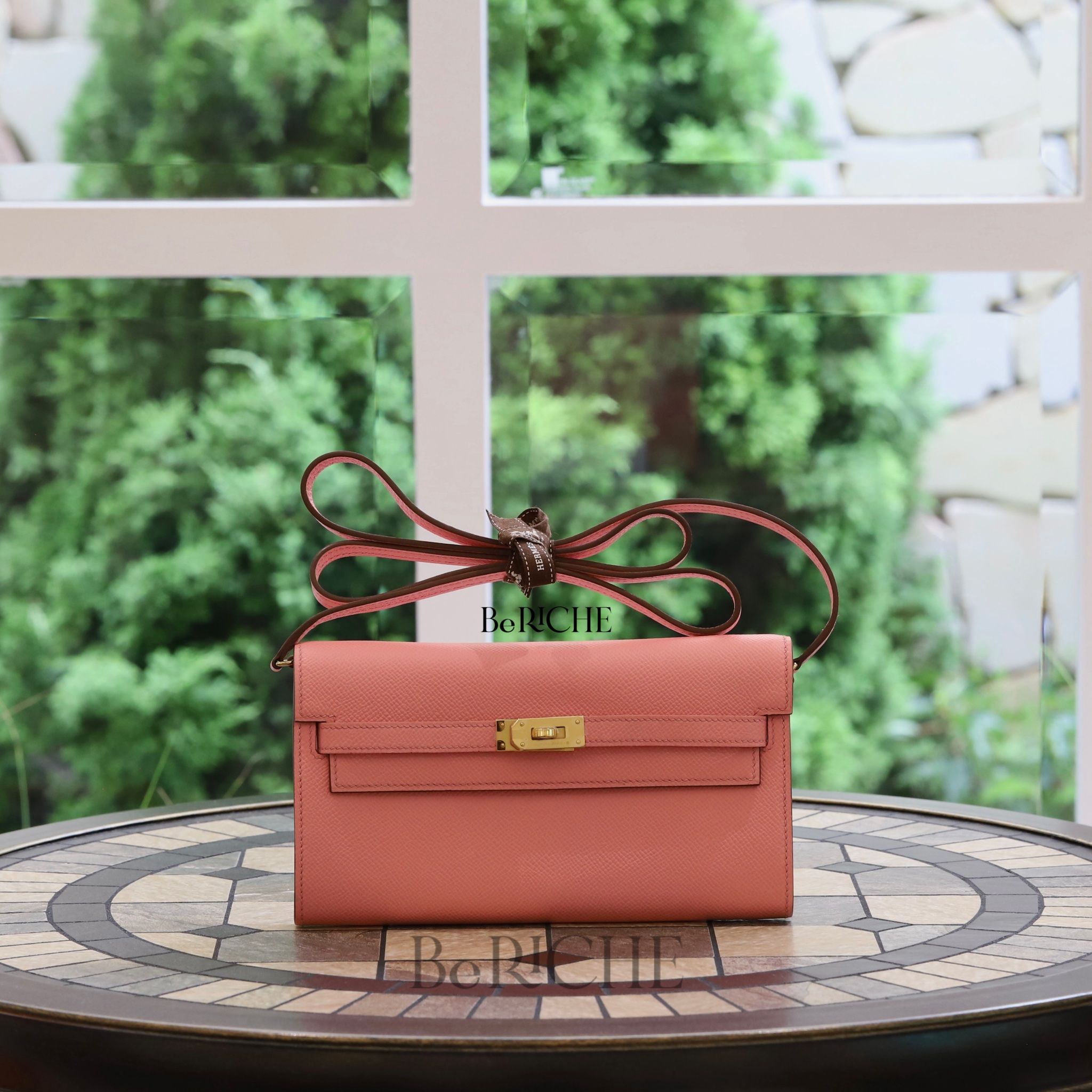Kelly Wallet To Go Epsom Rose Confetti GHW