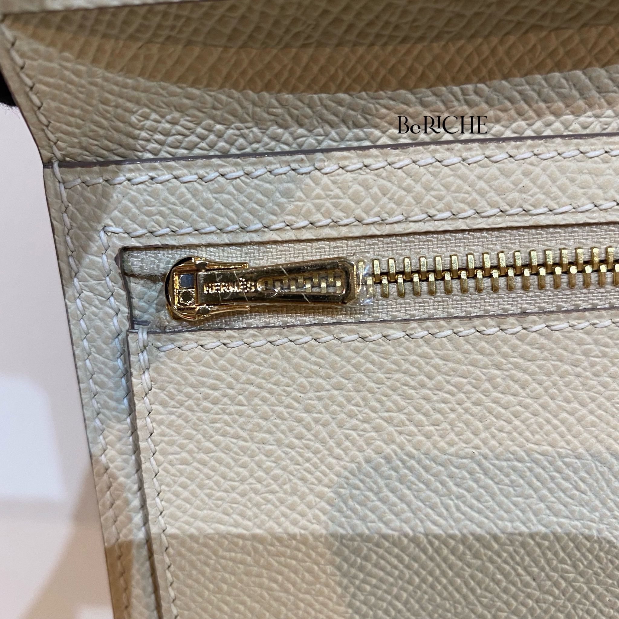 Hermes Wallet Bearn Compact Craie GHW