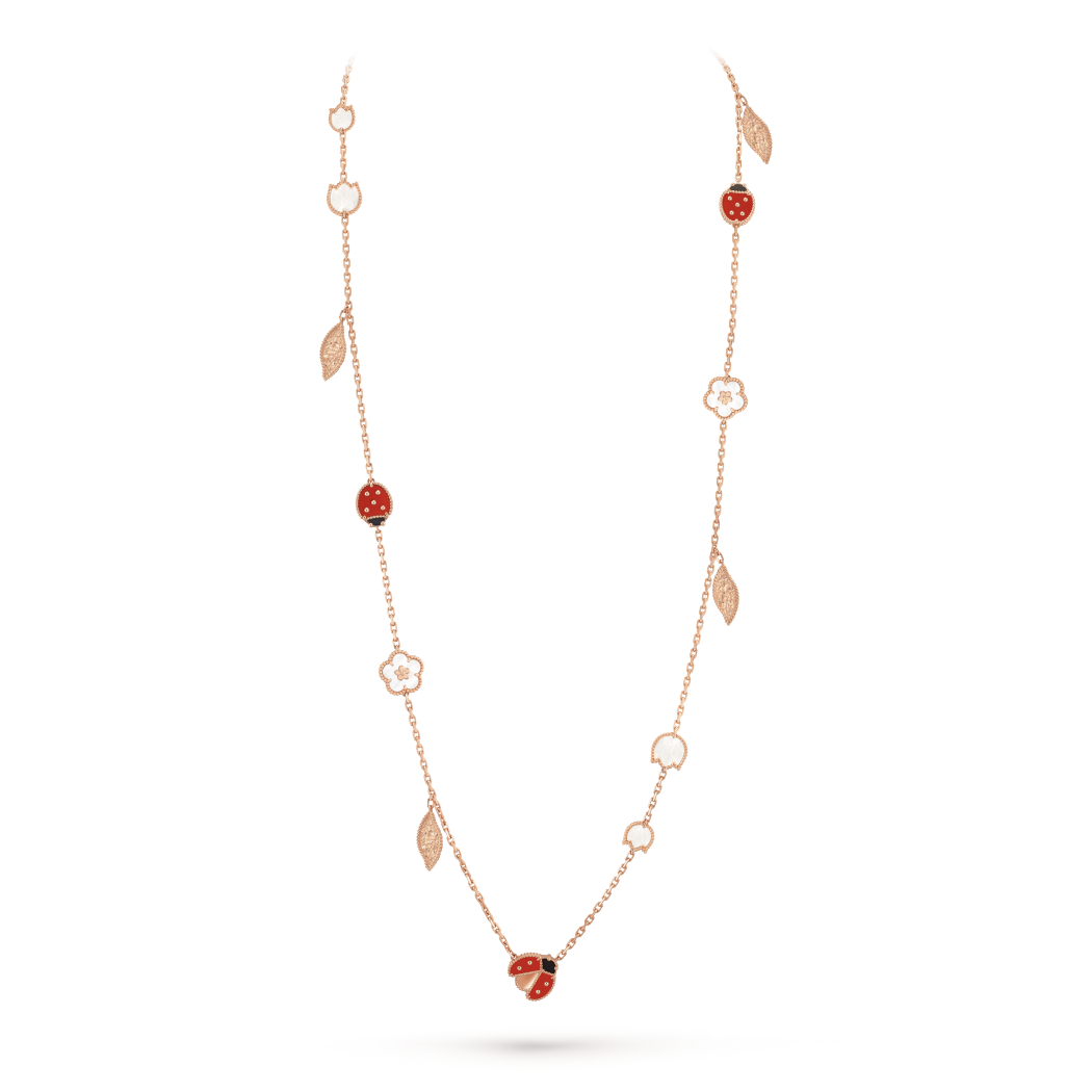 VCA Lucky Spring long Necklace, 15 motifs