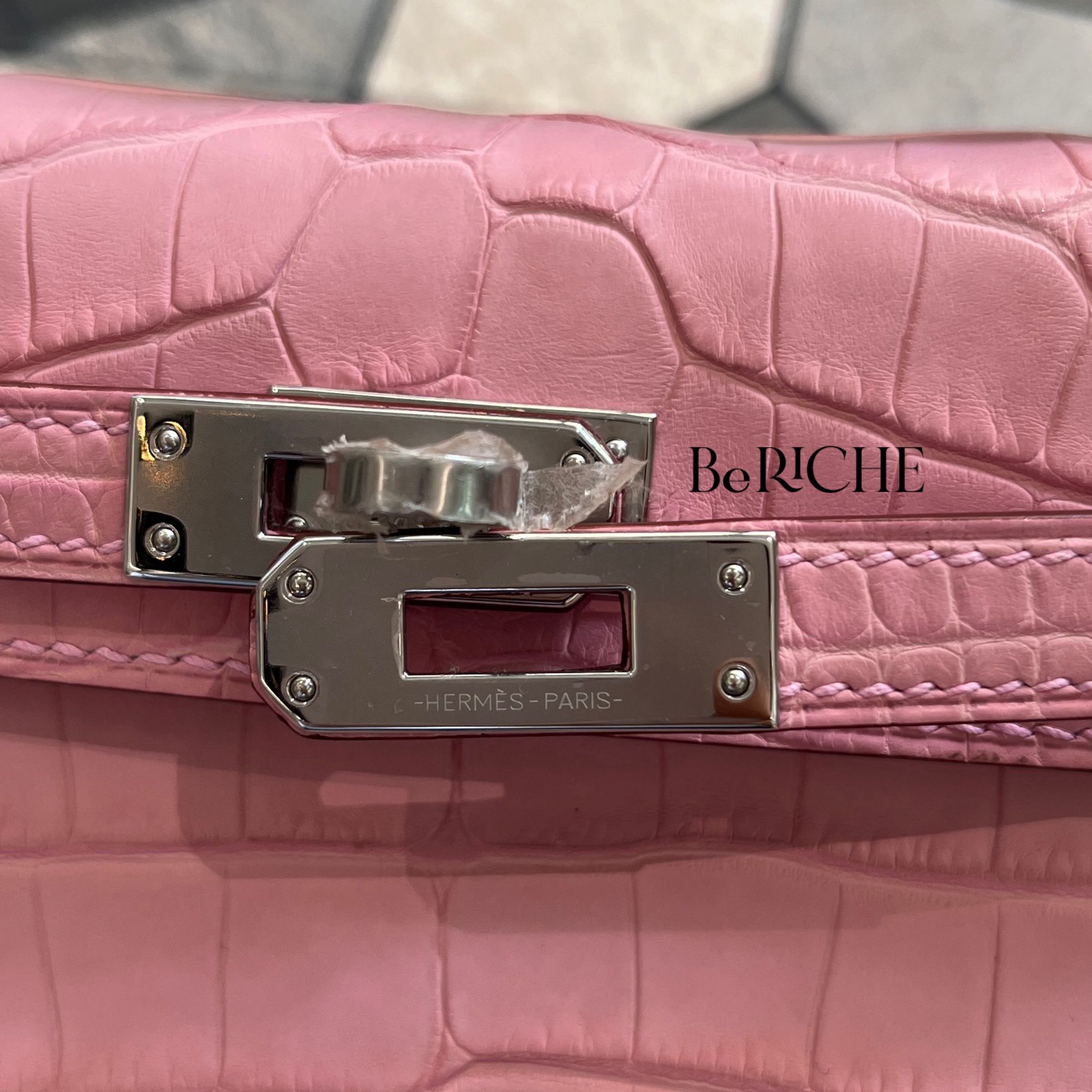 Kelly Mini K20 Crocodile Alligator BumbleGum Pink PHW