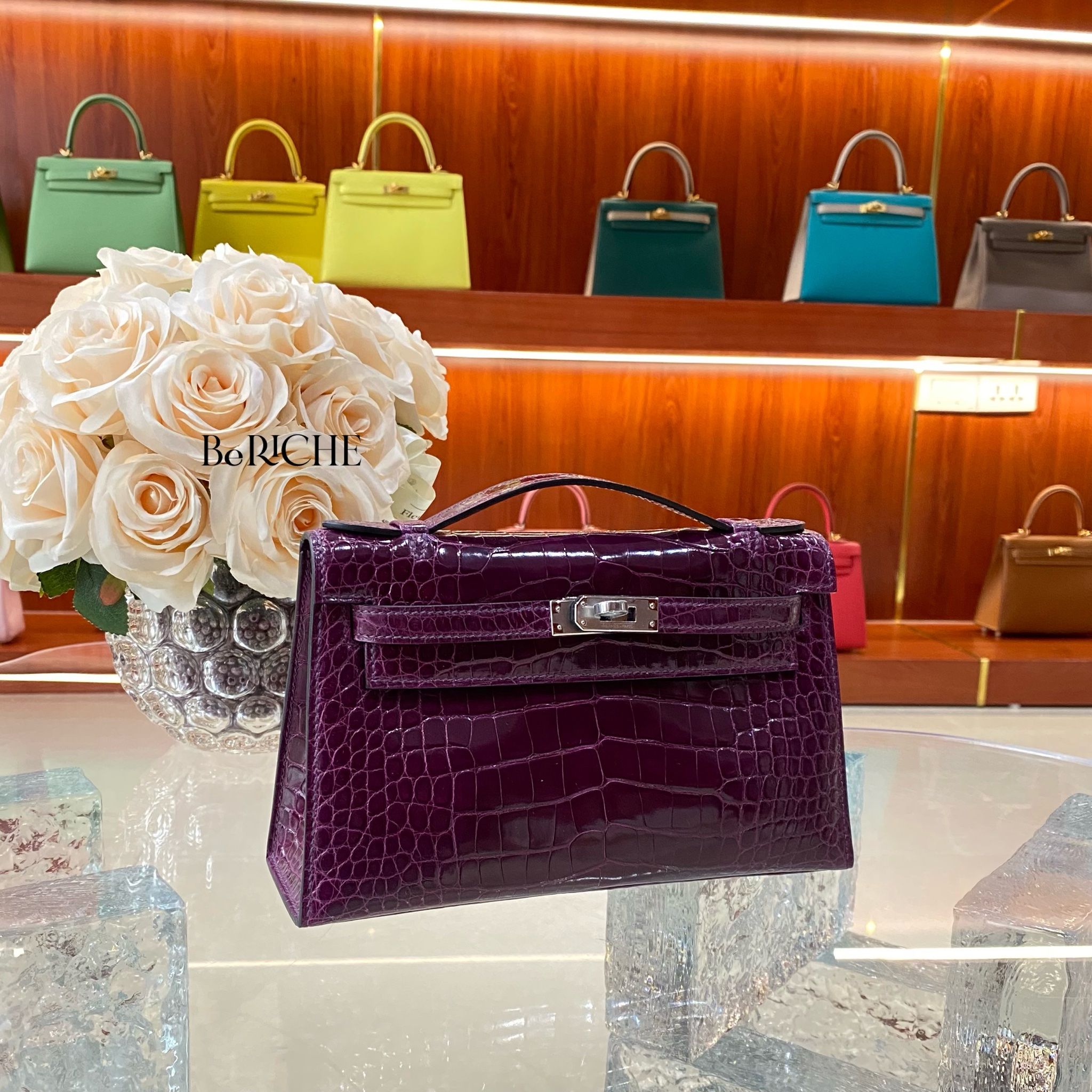 Kelly Pochette KP22 Crocodile Amethyst PHW