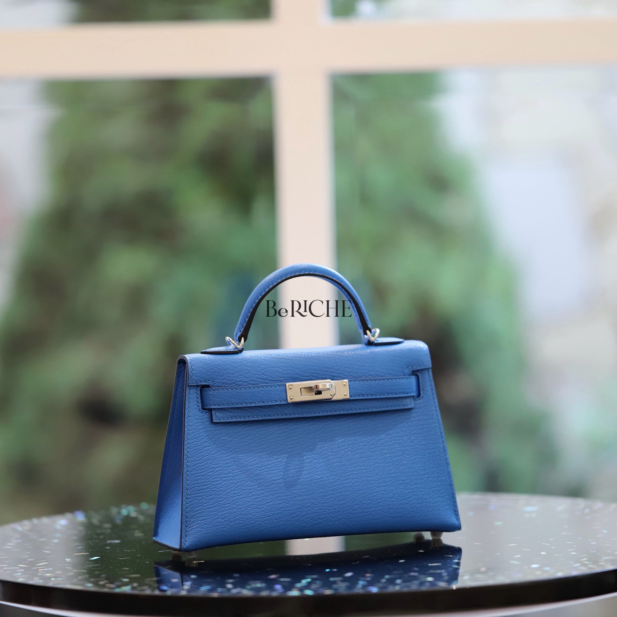 Kelly Mini K20 Chèvre Blue Hydra PHW