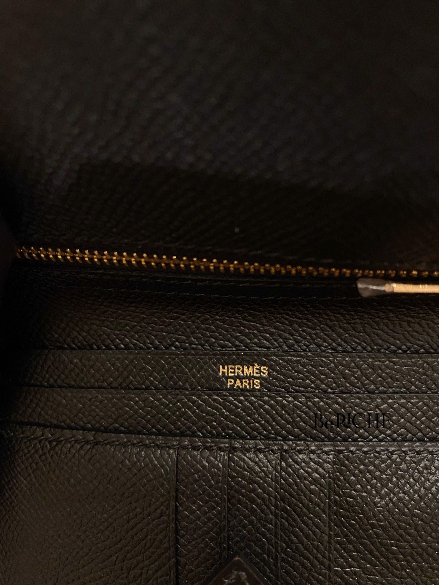 Hermes Wallet Bearn Compact Black GHW