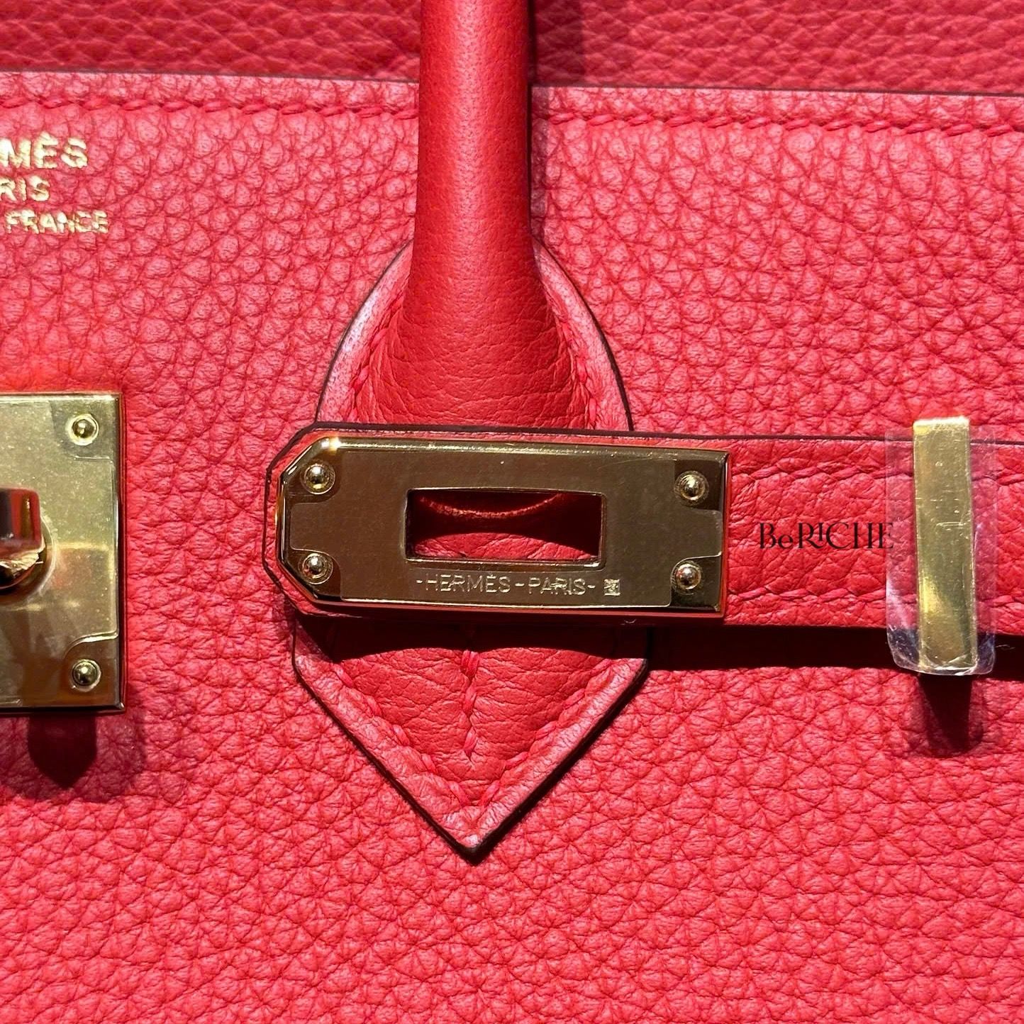 Birkin B25 Togo Rouge de coeur GHW