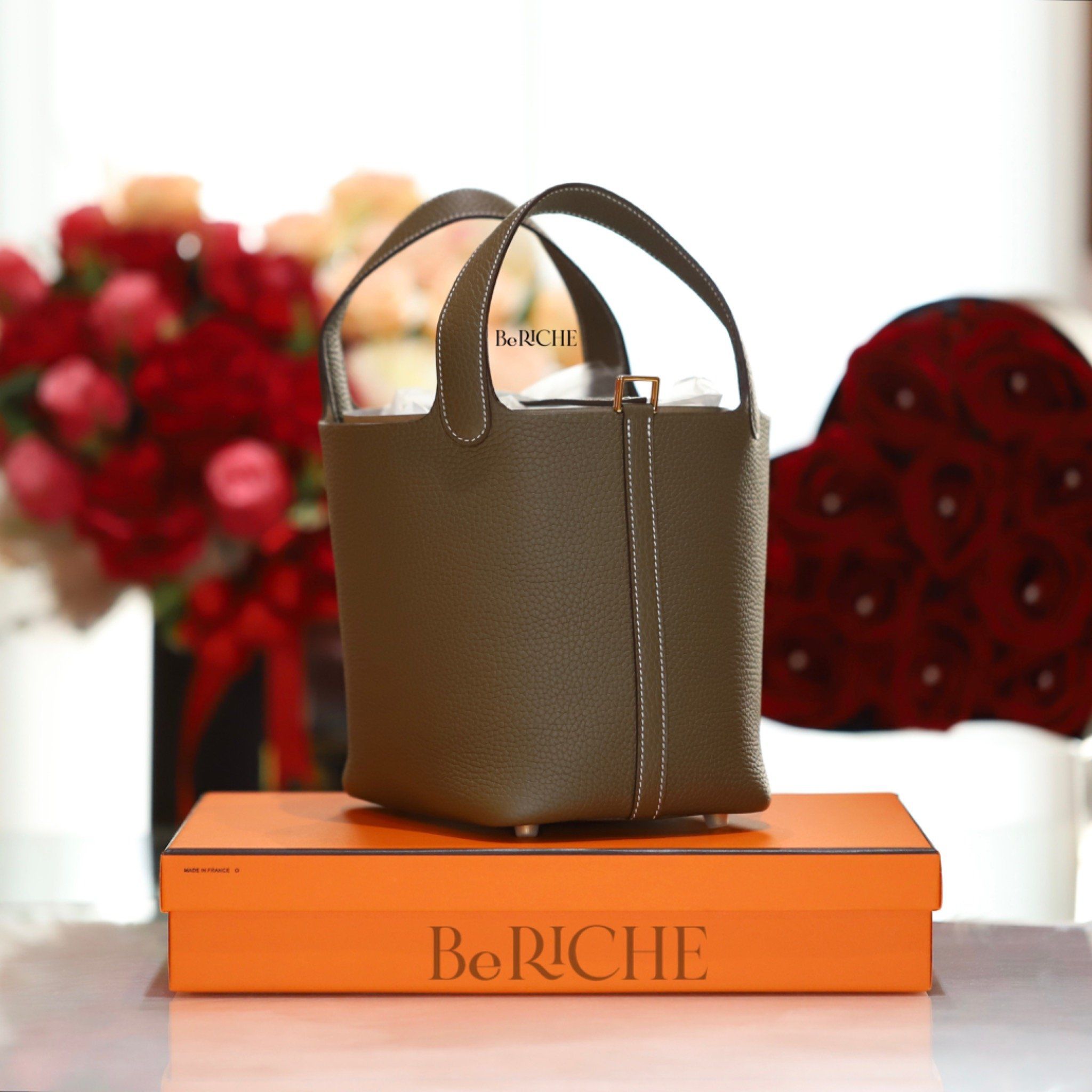 Picotin P18 Clemence Leather Etoup GHW