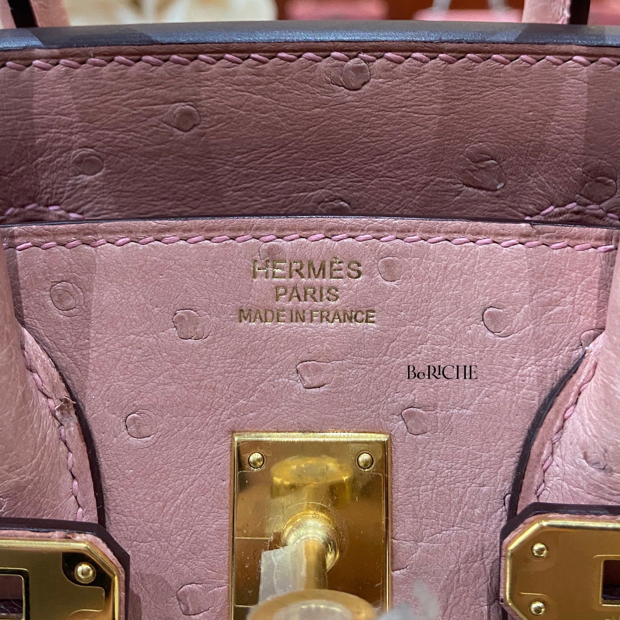 Birkin B25 Ostrich Terre Cuite GHW