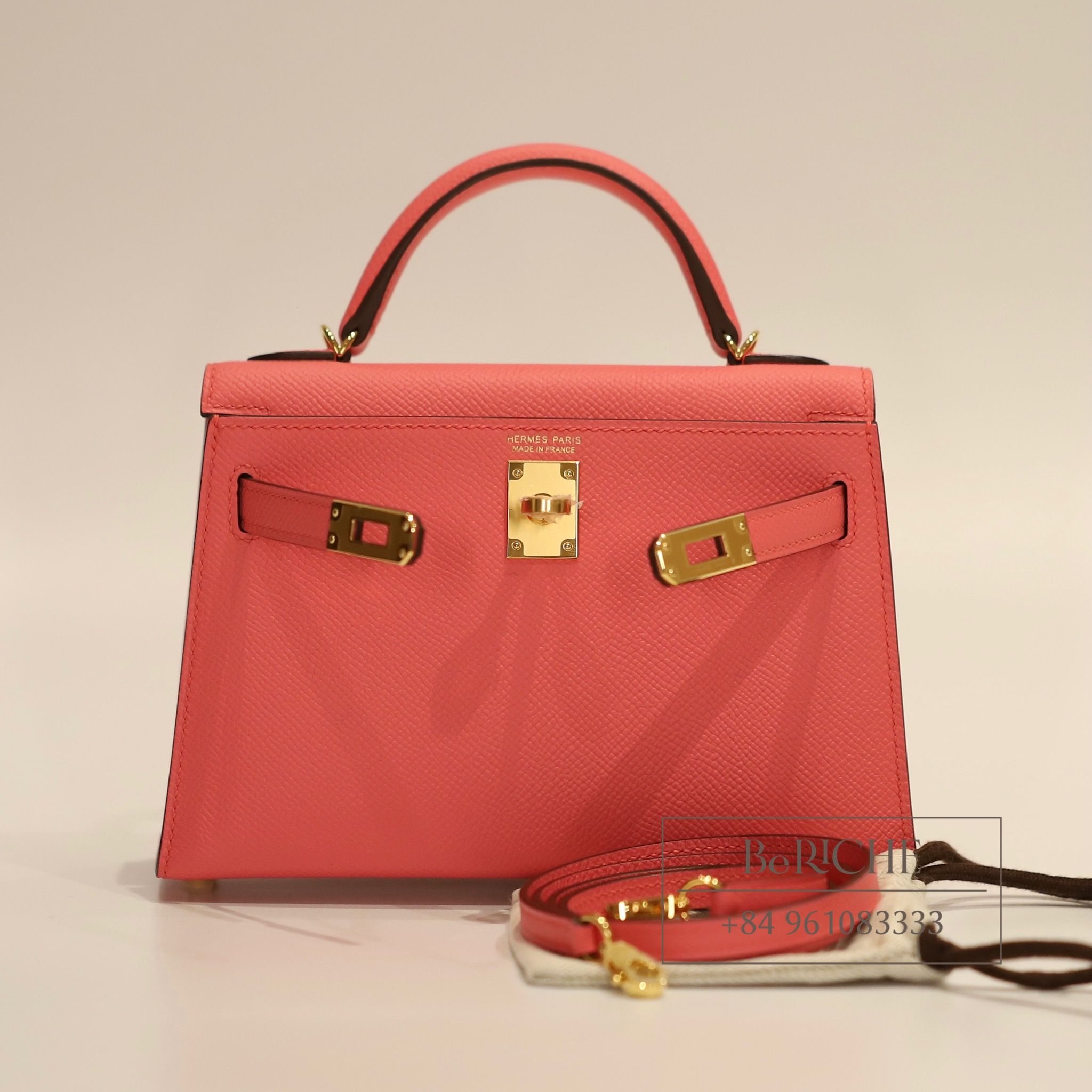 Kelly Mini K20 Epsom Rose Azalle