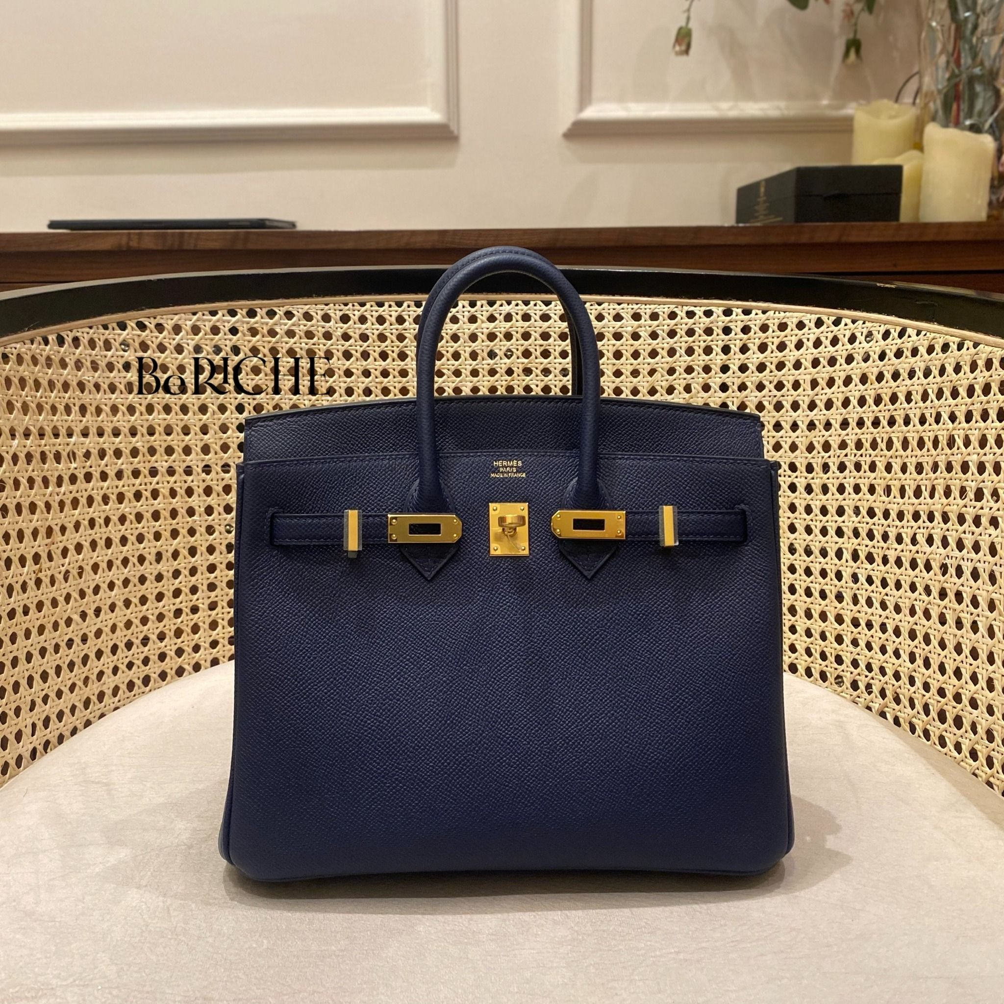Birkin B25 Epsom Blue Sapphire GHW