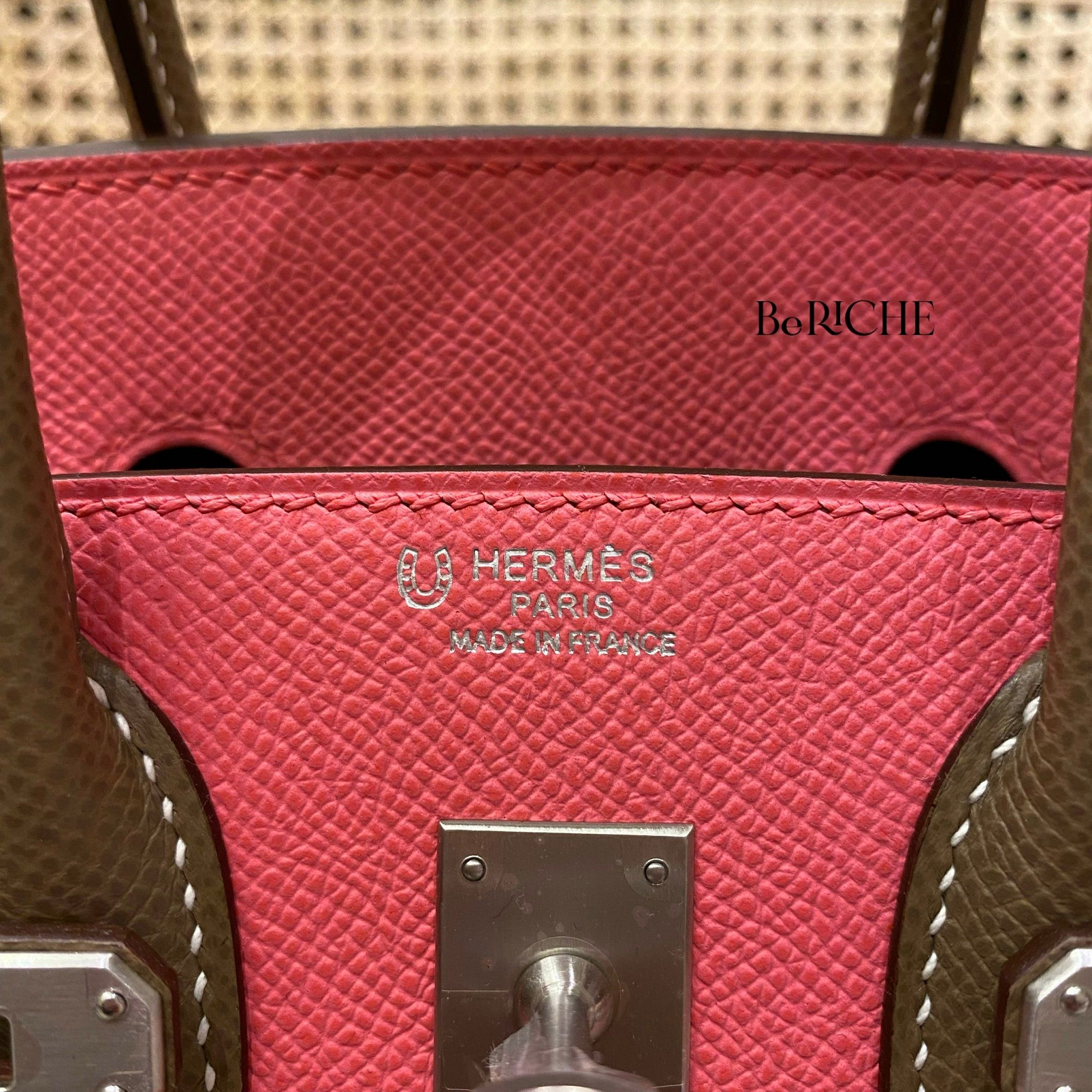Birkin Hss B25 Epsom Bicolor Rose Azalea/ Etoupe Brushed PHW
