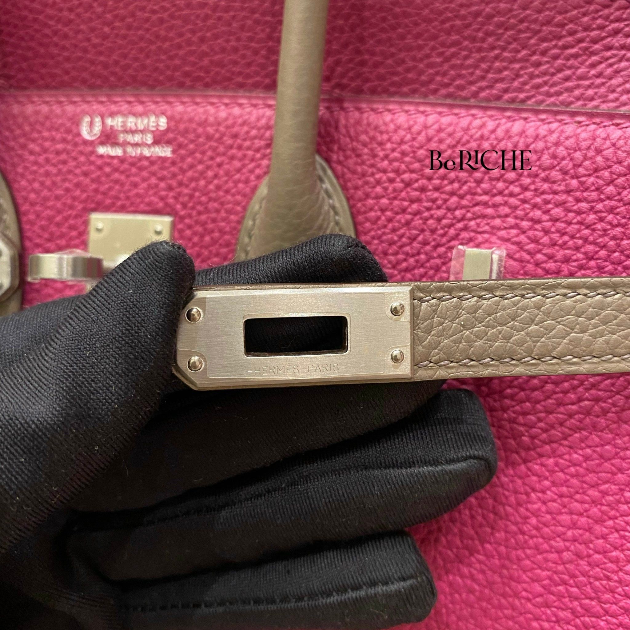 Birkin B25 Togo Bicolor Rose Purple/ Gris Asphalt Brushed PHW