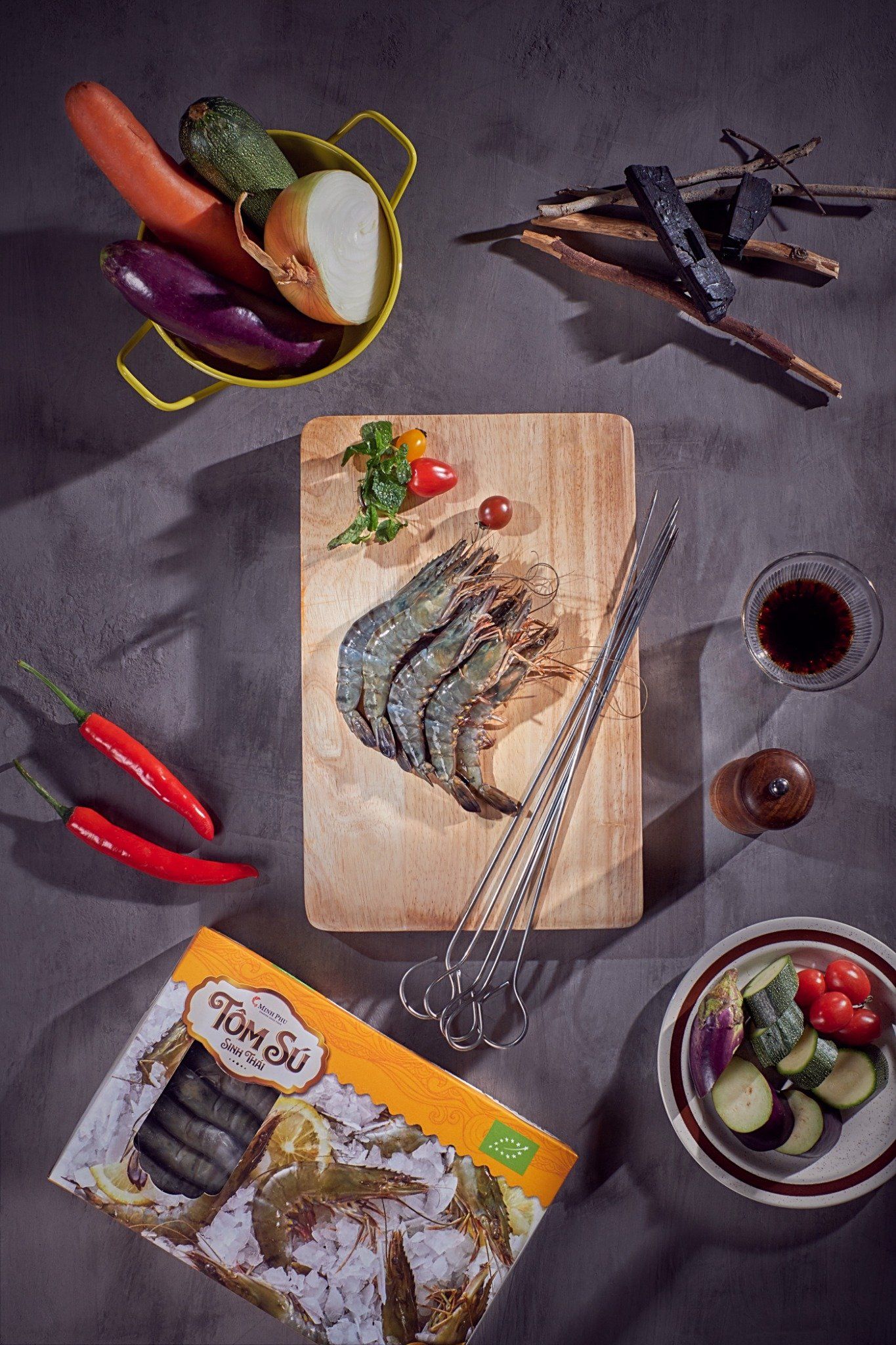 Tôm Sú Sinh Thái - BT R. HOSO - Size 30 - Hộp 1kg
