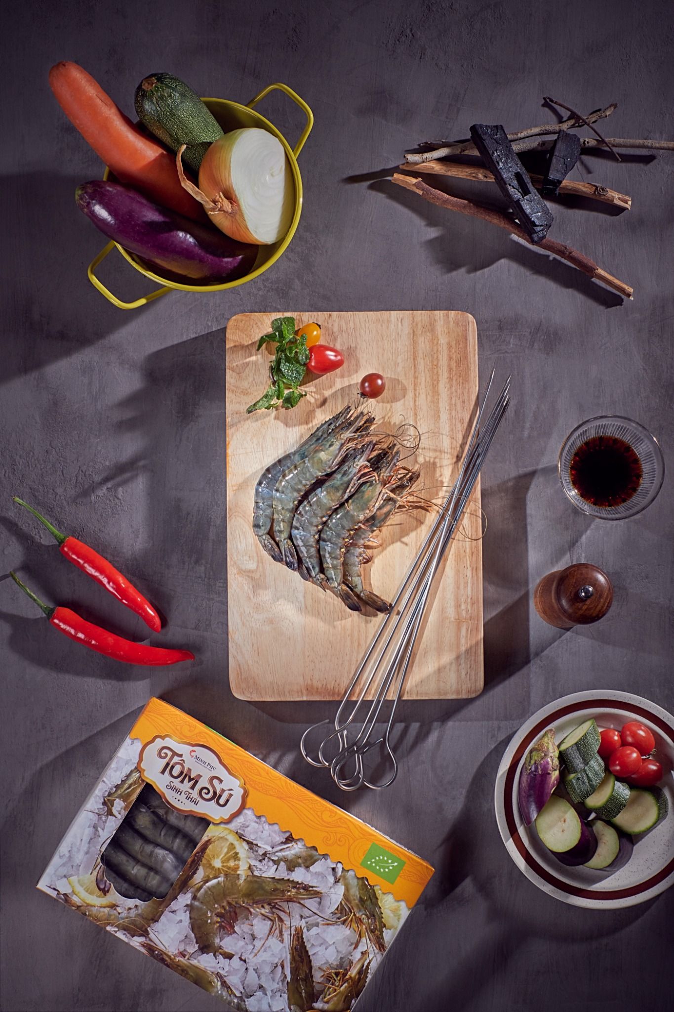 Tôm Sú Sinh Thái - BT R. HOSO - Size 26/30 - Hộp 500g